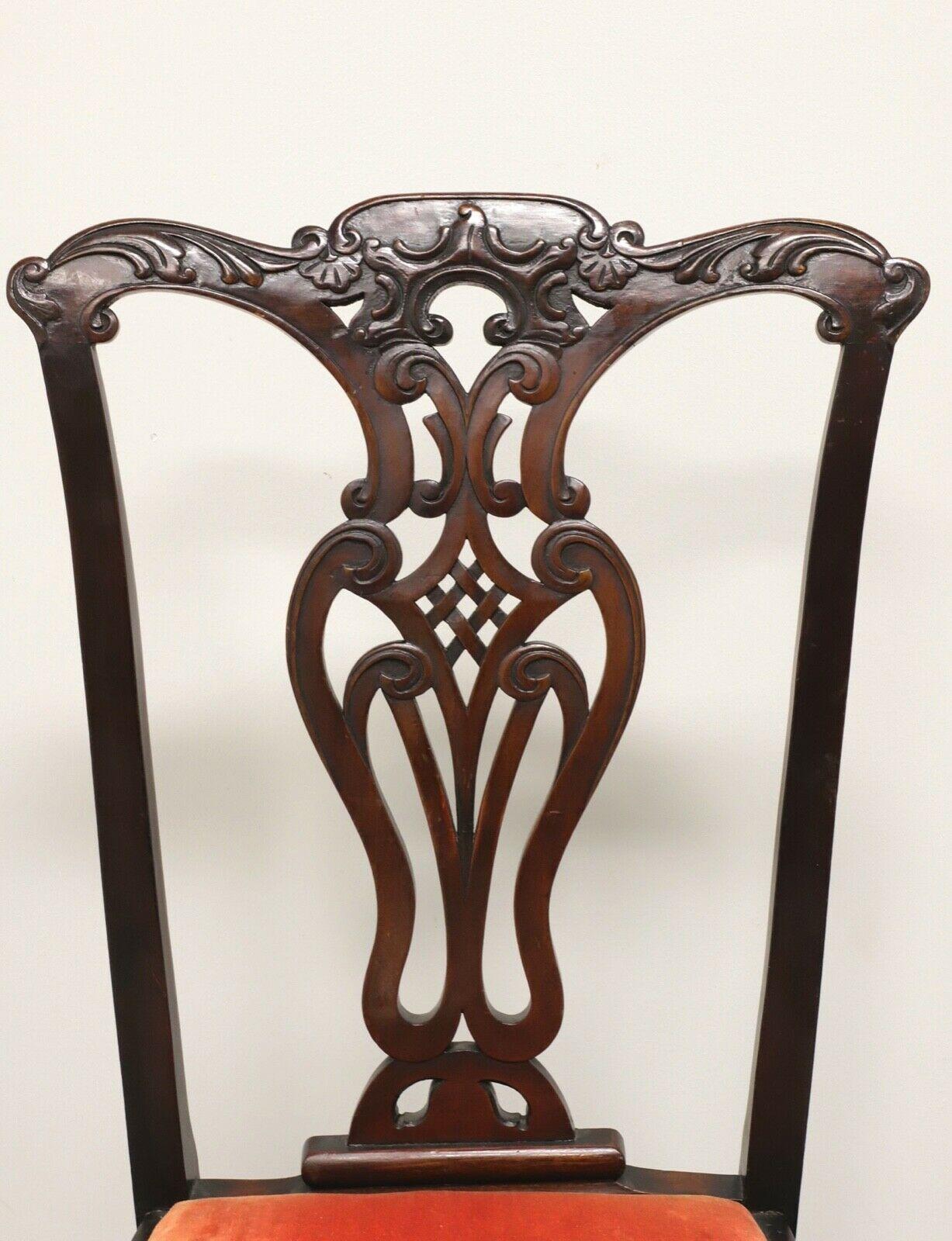 Antique 19th Century Mahogany English Chippendale Dining Side Chairs - Set of 6 For Sale 4