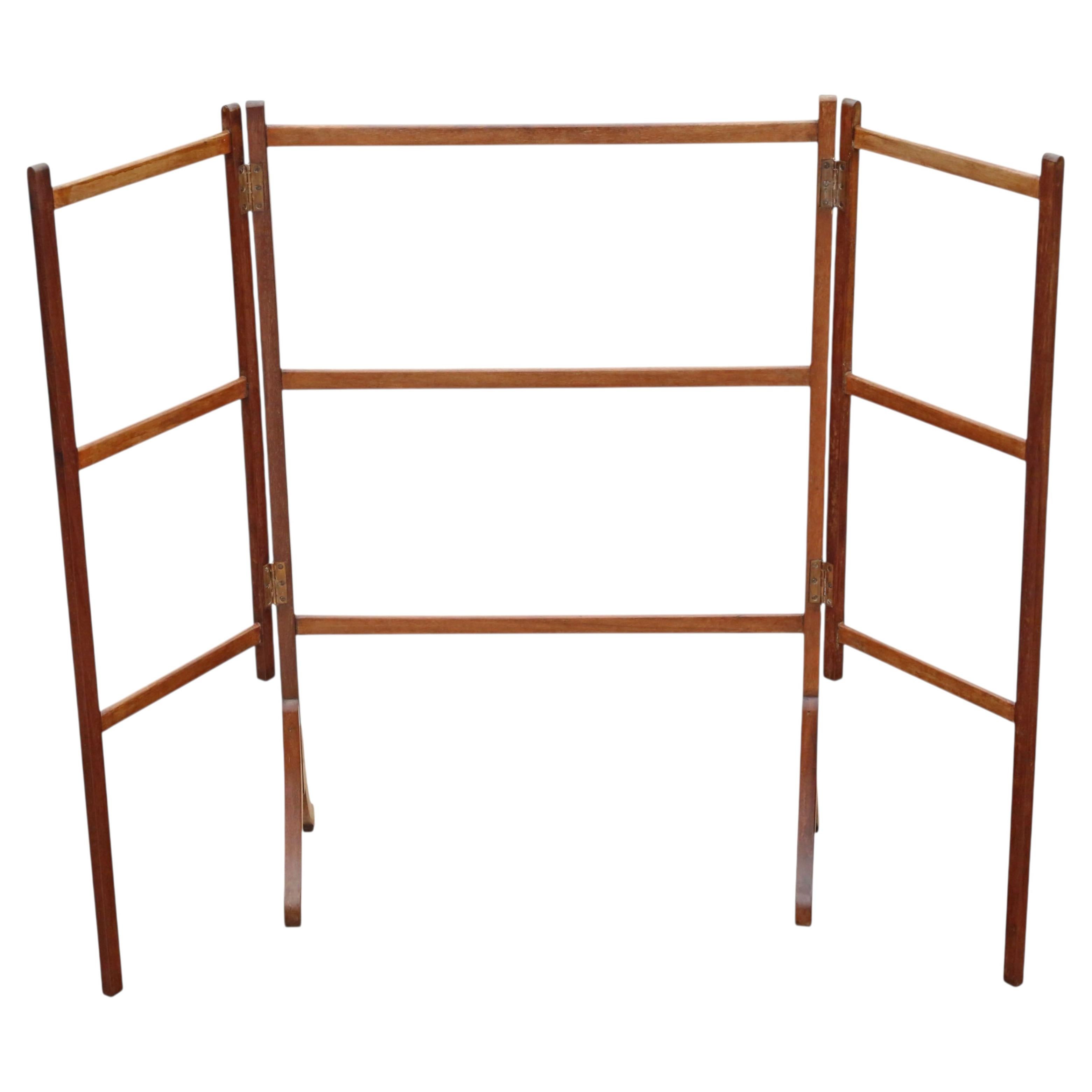 Antiguo Caballete / Toallero Plegable de Caoba del Siglo XIX - Calidad