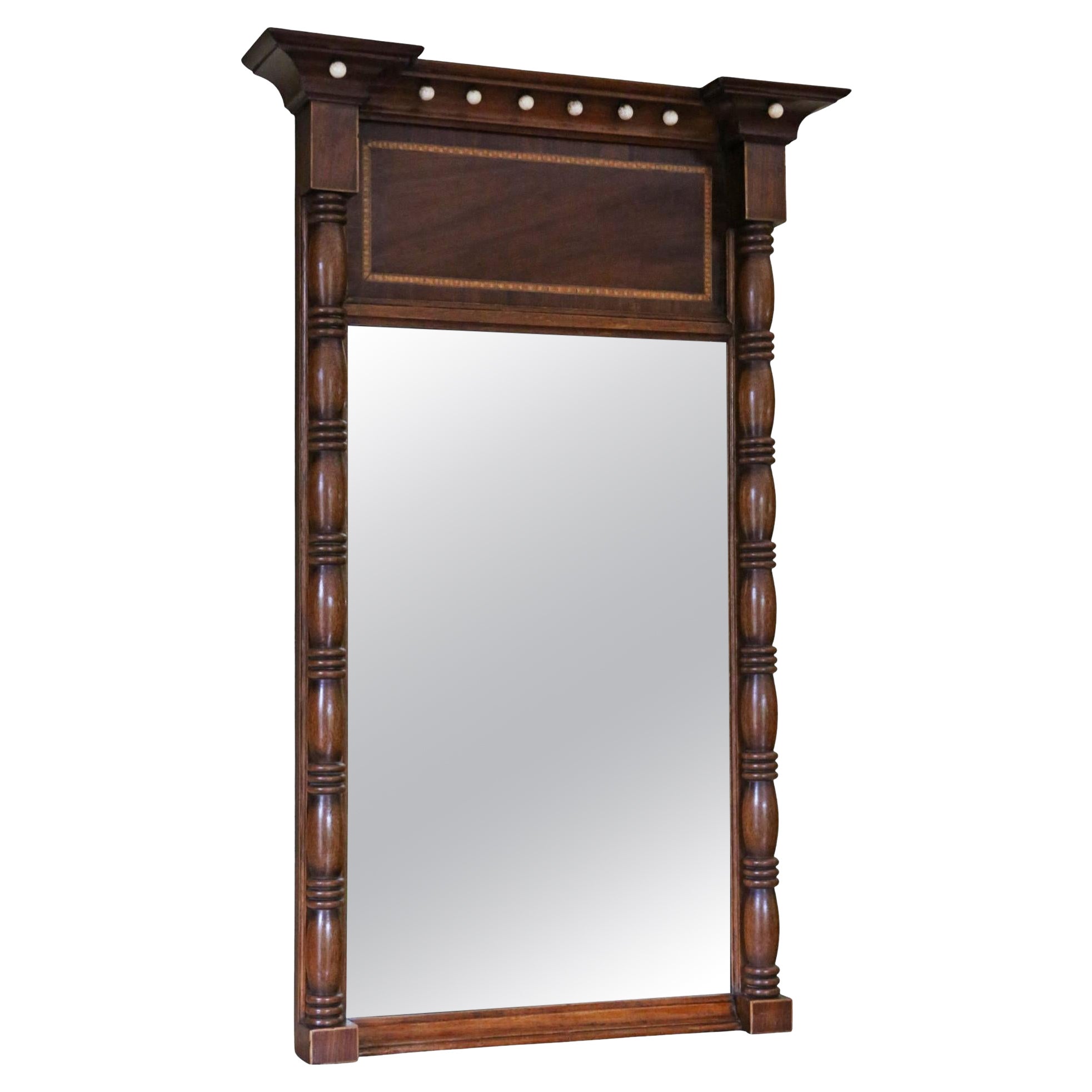 Antique 19th Century Mahogany Framed pier Overmantle Wall Mirror – Fine Quality