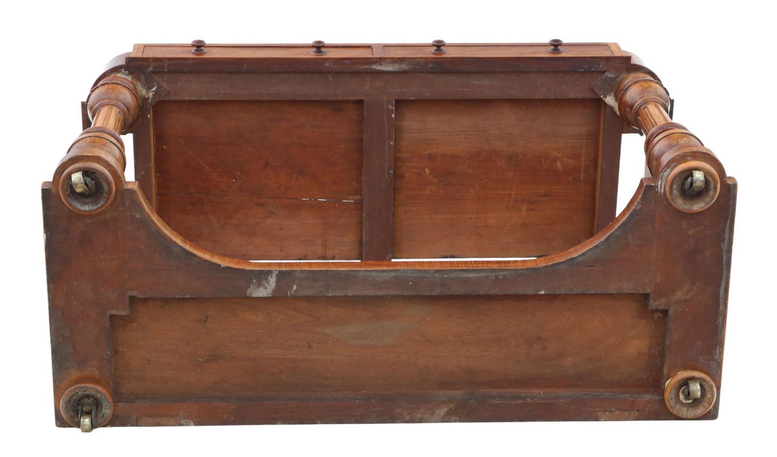 Ancienne table de toilette à deux tiroirs en acajou et marbre du XIXe siècle en vente 1