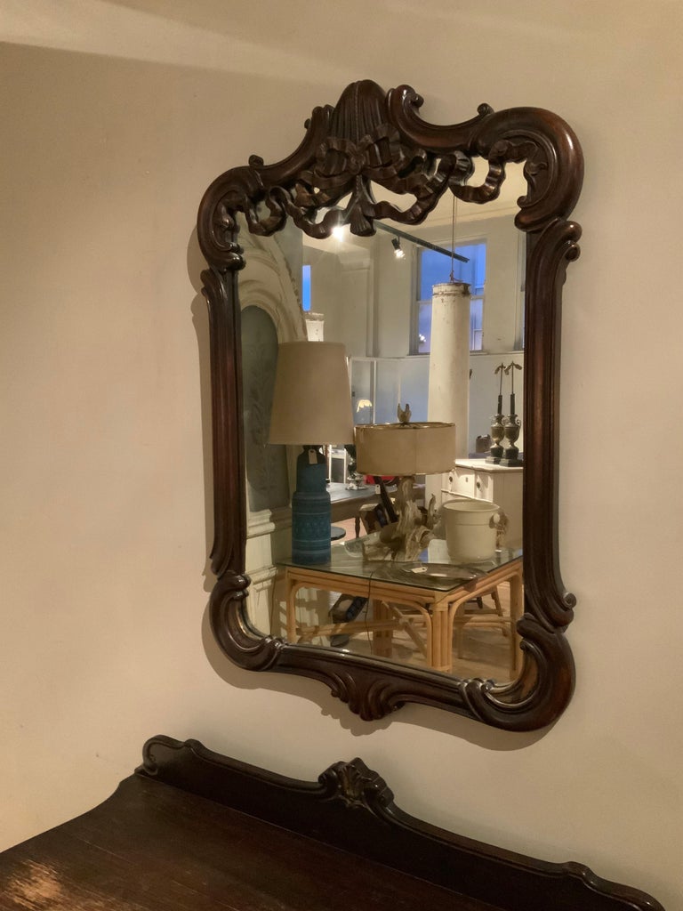 Antique 19th Century Mahogany Ribbon in the Wind Console Table and