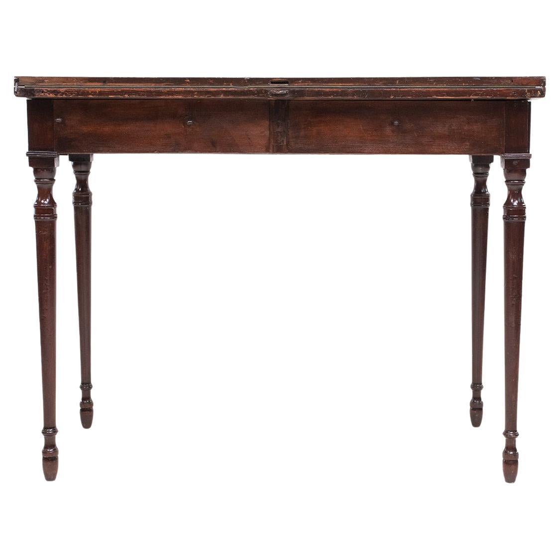 Antique 19th Century Mahogany Royal Crown Stamped Card Table