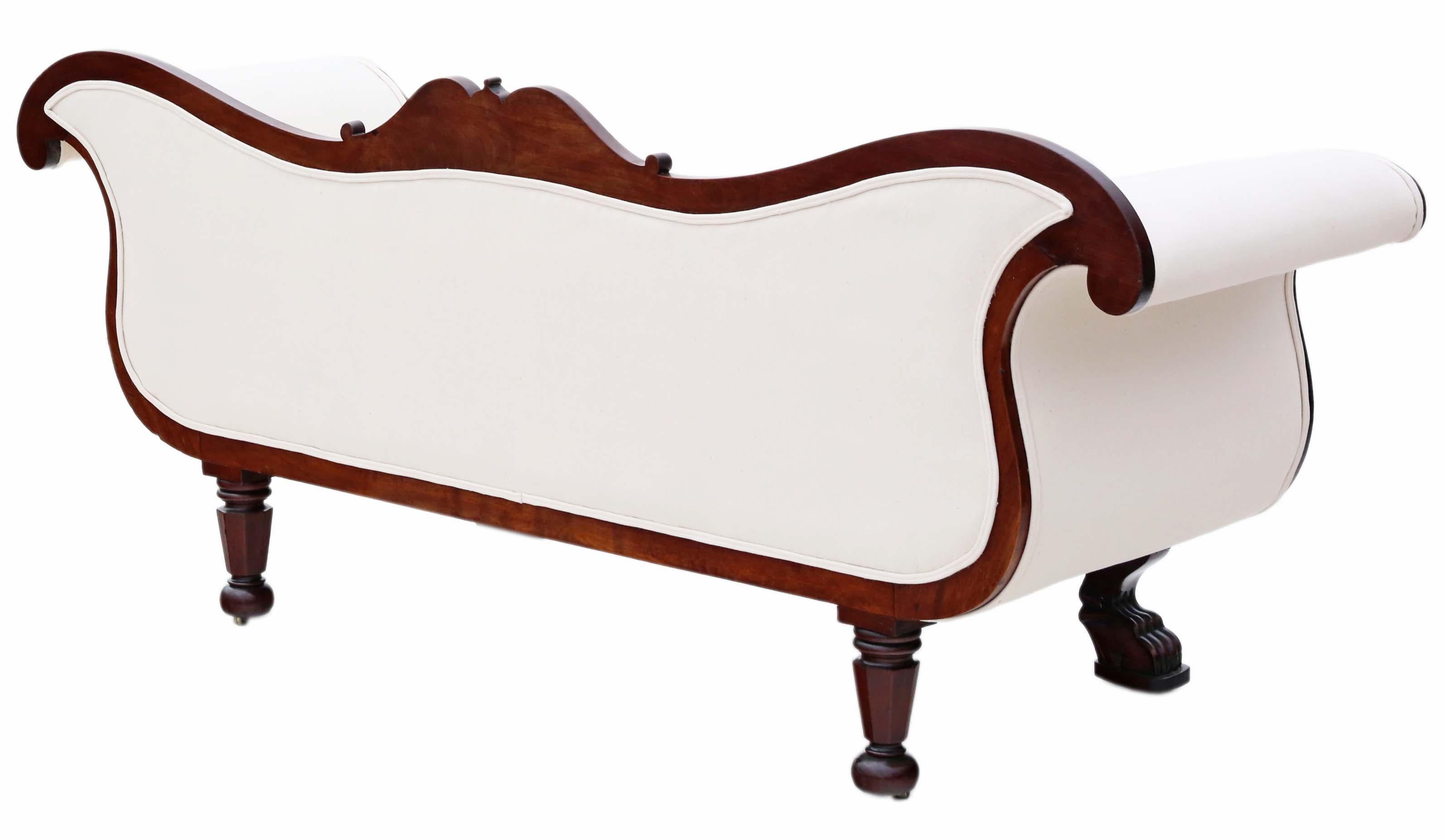 Wood Antique 19th Century Mahogany Scroll Arm Sofa - Very Fine Quality For Sale