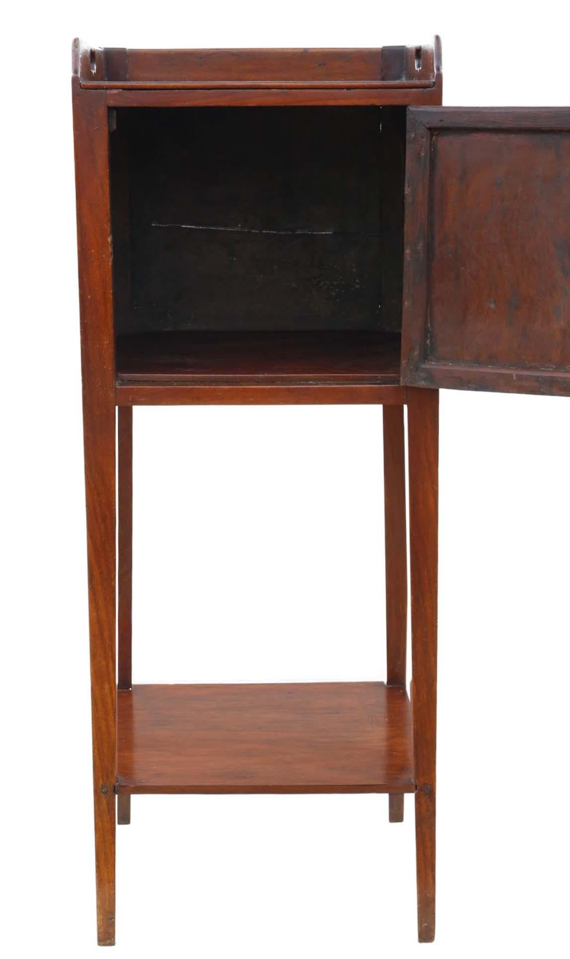 Antique 19th Century Mahogany Tray Top Nightstand Washstand Bedside Table In Good Condition For Sale In Wisbech, Cambridgeshire