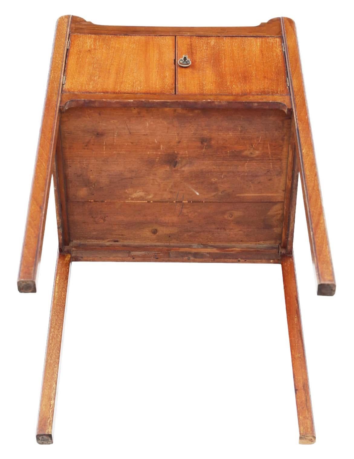 Antique 19th Century Mahogany Tray Top Nightstand Washstand Bedside Table For Sale 4