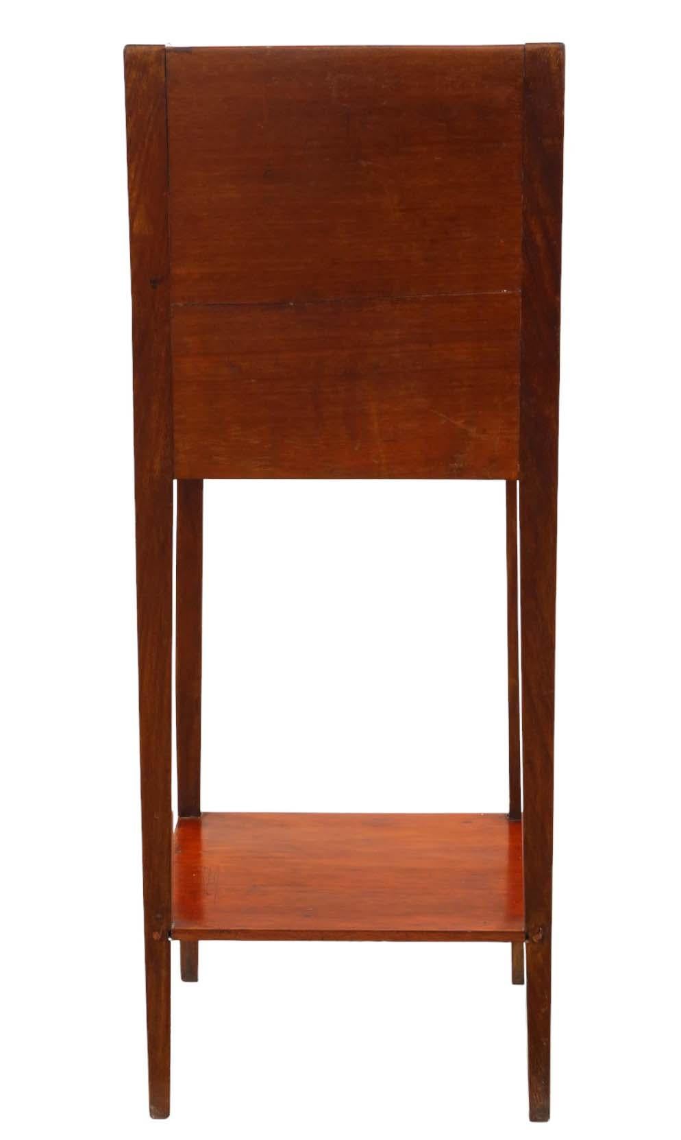 Antique 19th Century Mahogany Tray Top Nightstand Washstand Bedside Table For Sale 4