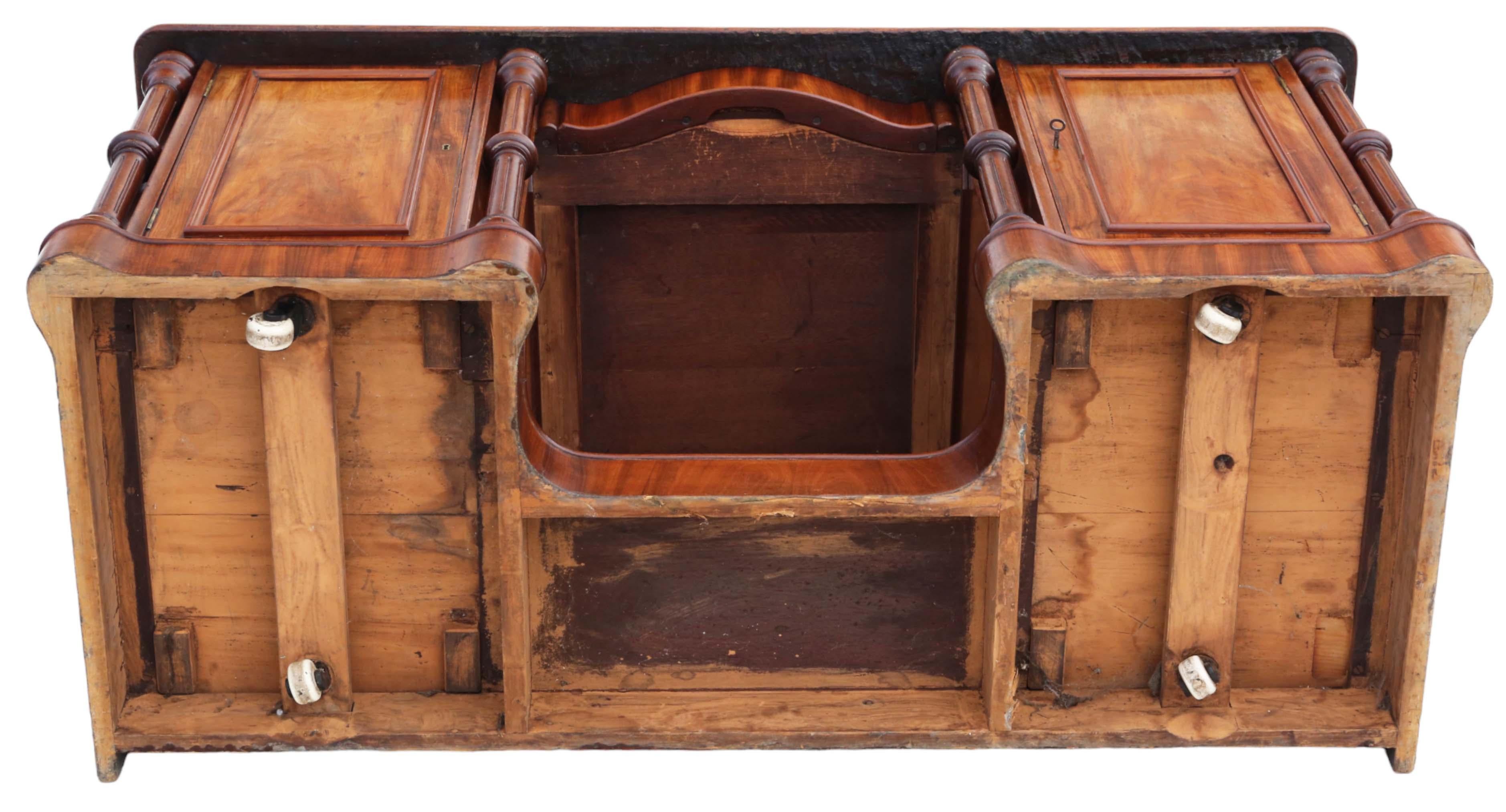 Antiker Mahagoni-Doppelsockel-Schreibtisch des 19. Jahrhunderts, Ankleide-Schreibtisch im Angebot 4
