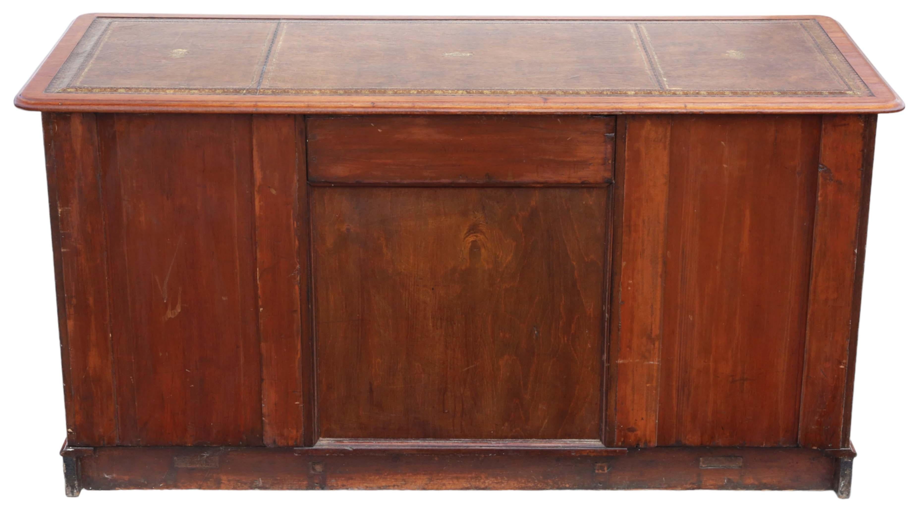 Antique 19th Century mahogany twin pedestal desk, dressing writing table For Sale 5