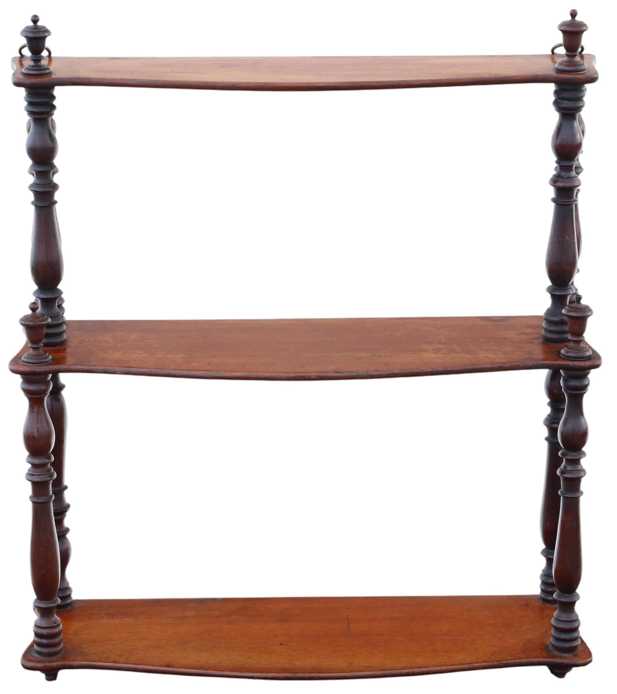 Country Antica libreria a muro in mogano del XIX secolo / scaffali espositivi - Qualità pregiata in vendita