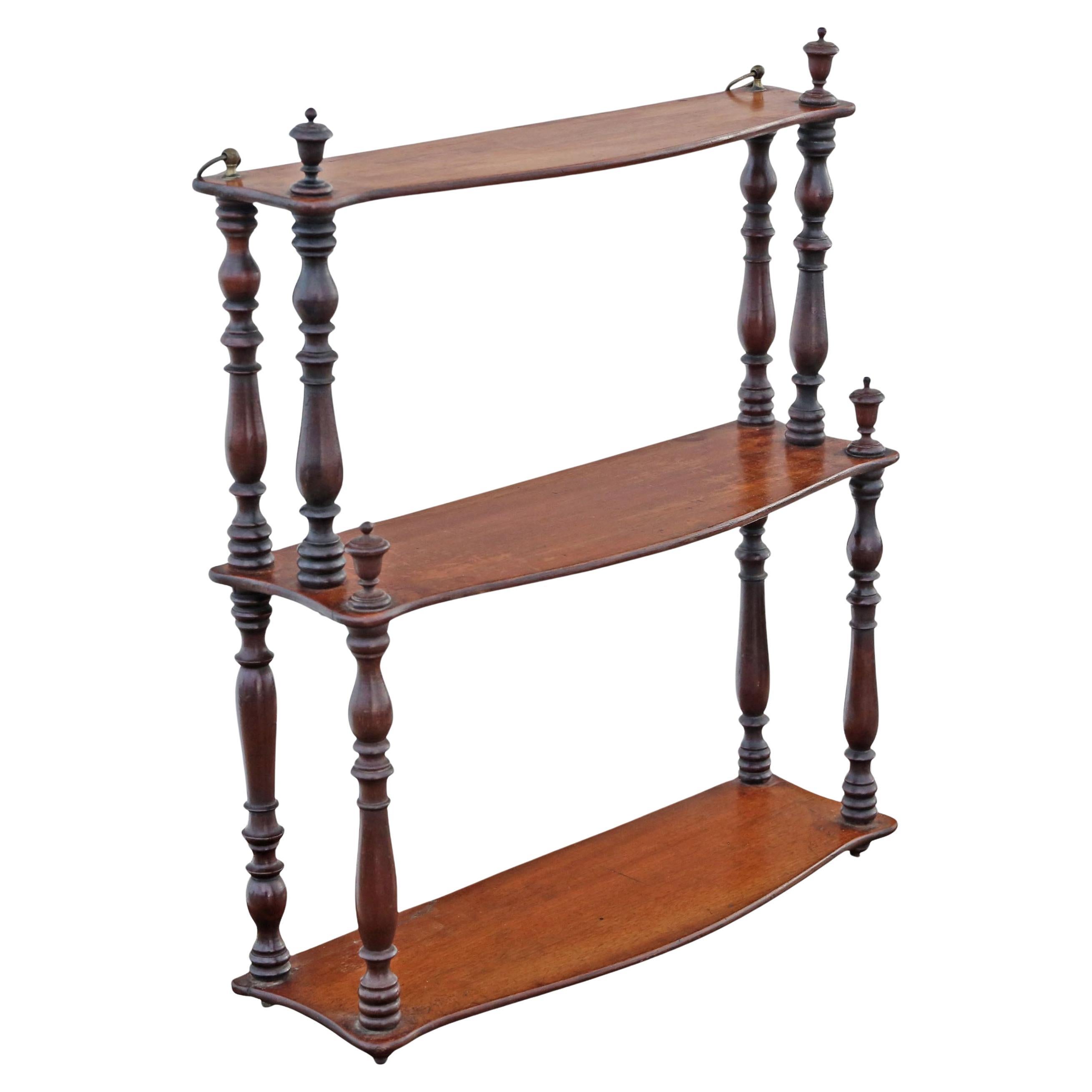Antique 19th Century Mahogany Wall Bookcase / Display Shelves – Fine Quality