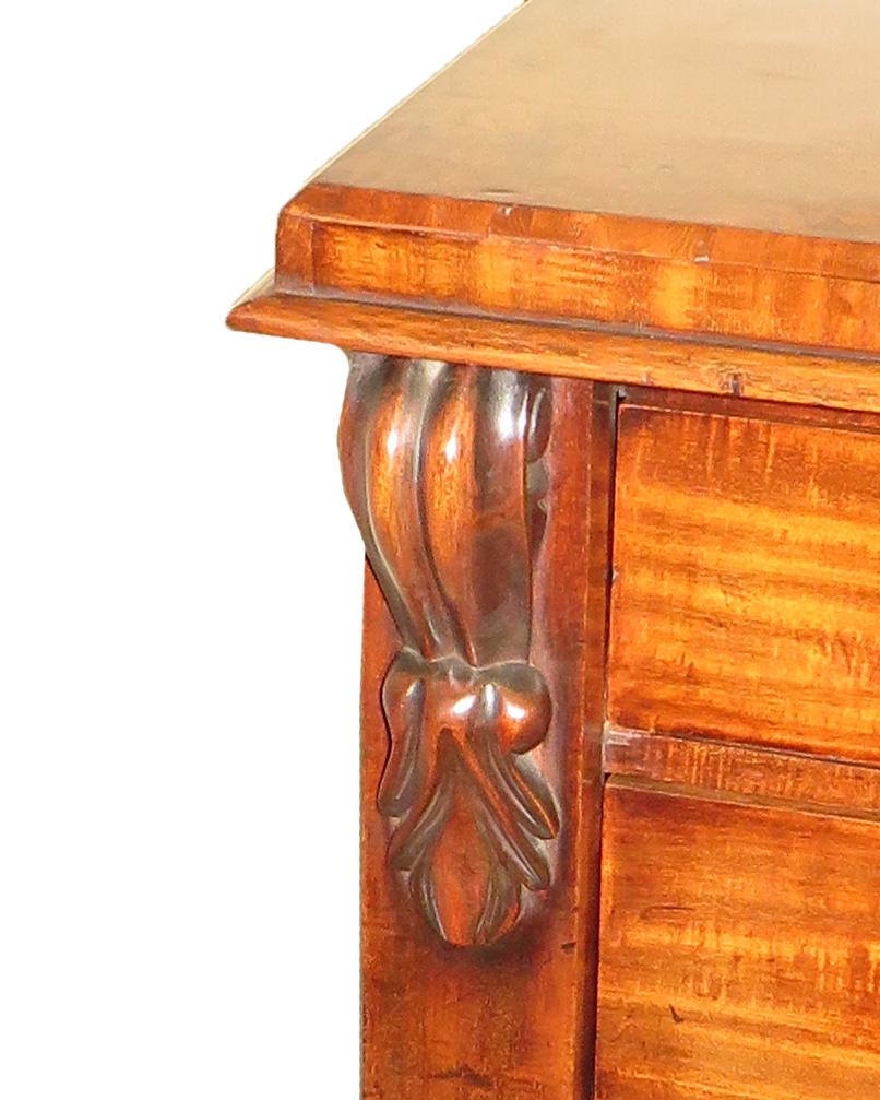 Early Victorian Antique 19th Century Mahogany Wellington Chest