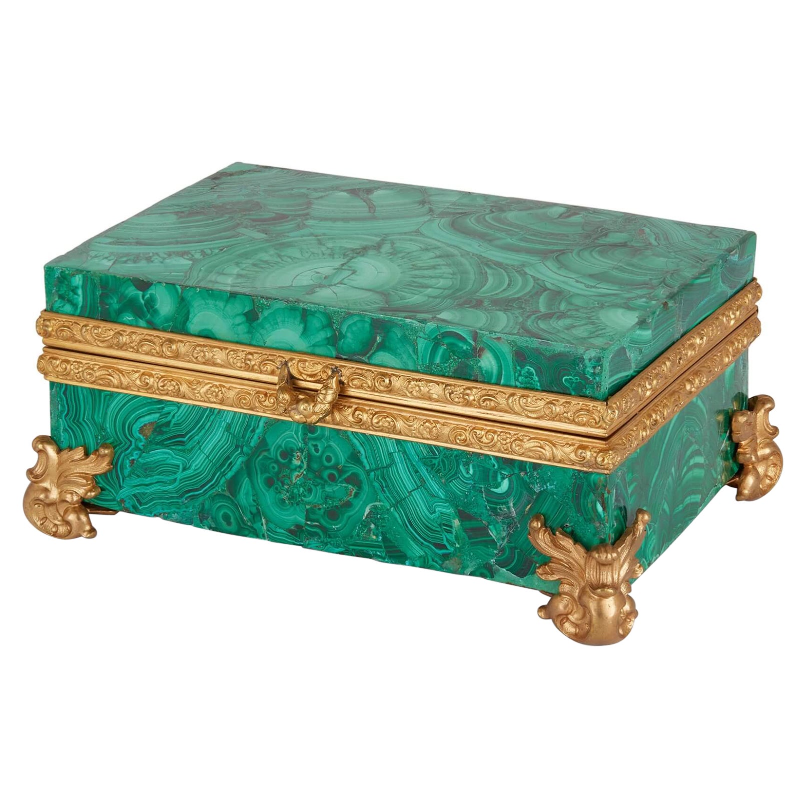 Antique 19th Century Malachite and Ormolu Casket