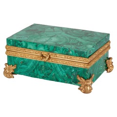 Antique 19th Century Malachite and Ormolu Casket