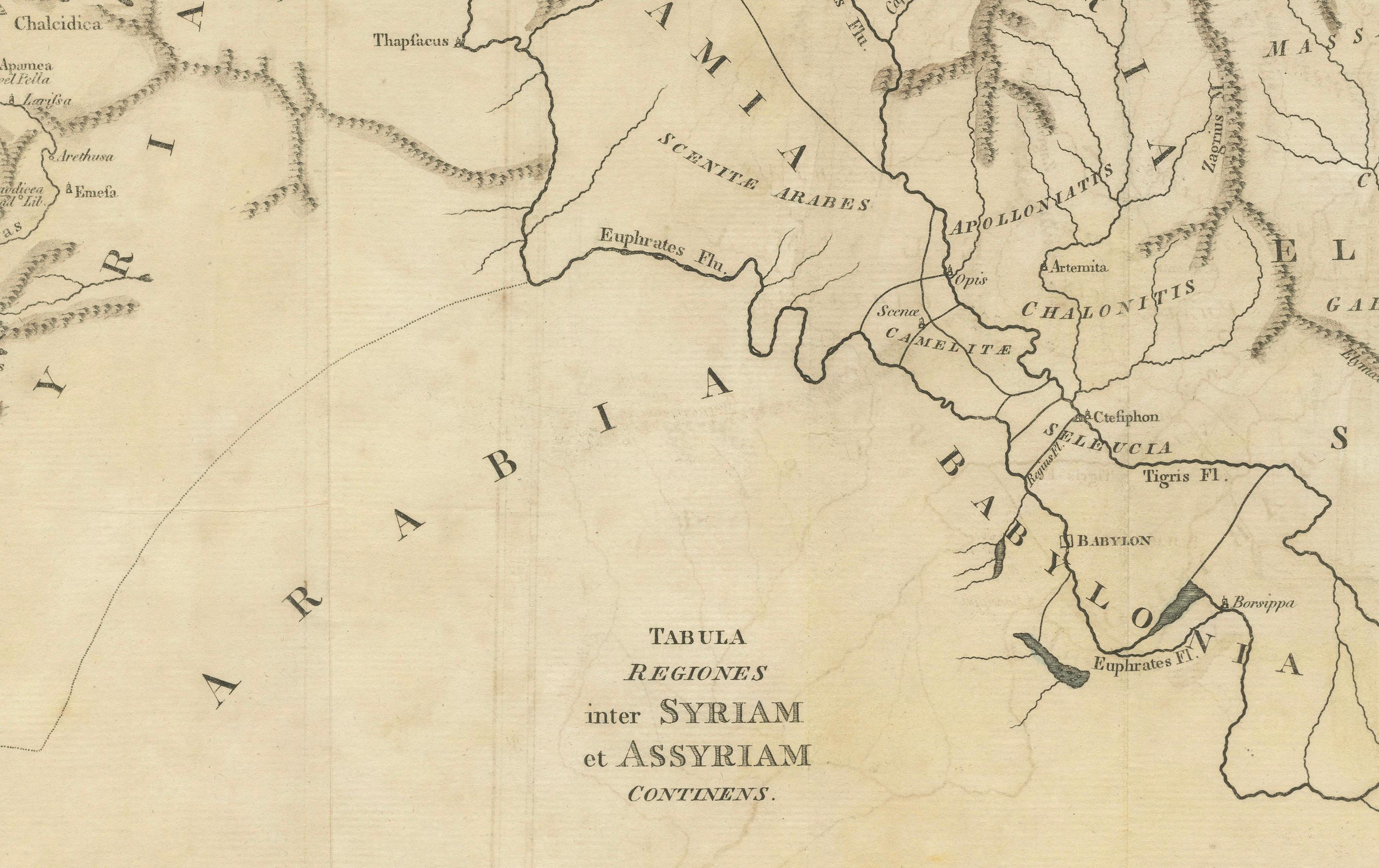 Antique 19th Century Map of Ancient Syria & Assyria - Historical Regions, c.1802 In Good Condition For Sale In Langweer, NL