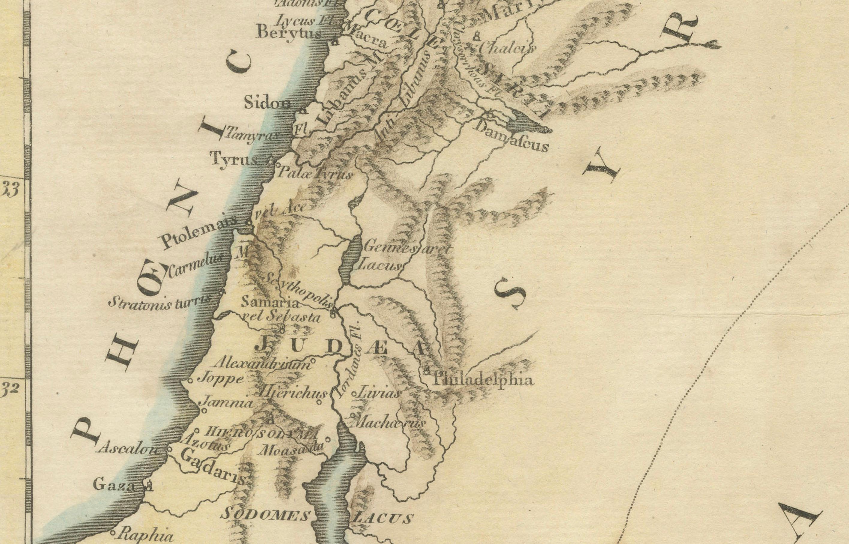 Paper Antique 19th Century Map of Ancient Syria & Assyria - Historical Regions, c.1802 For Sale