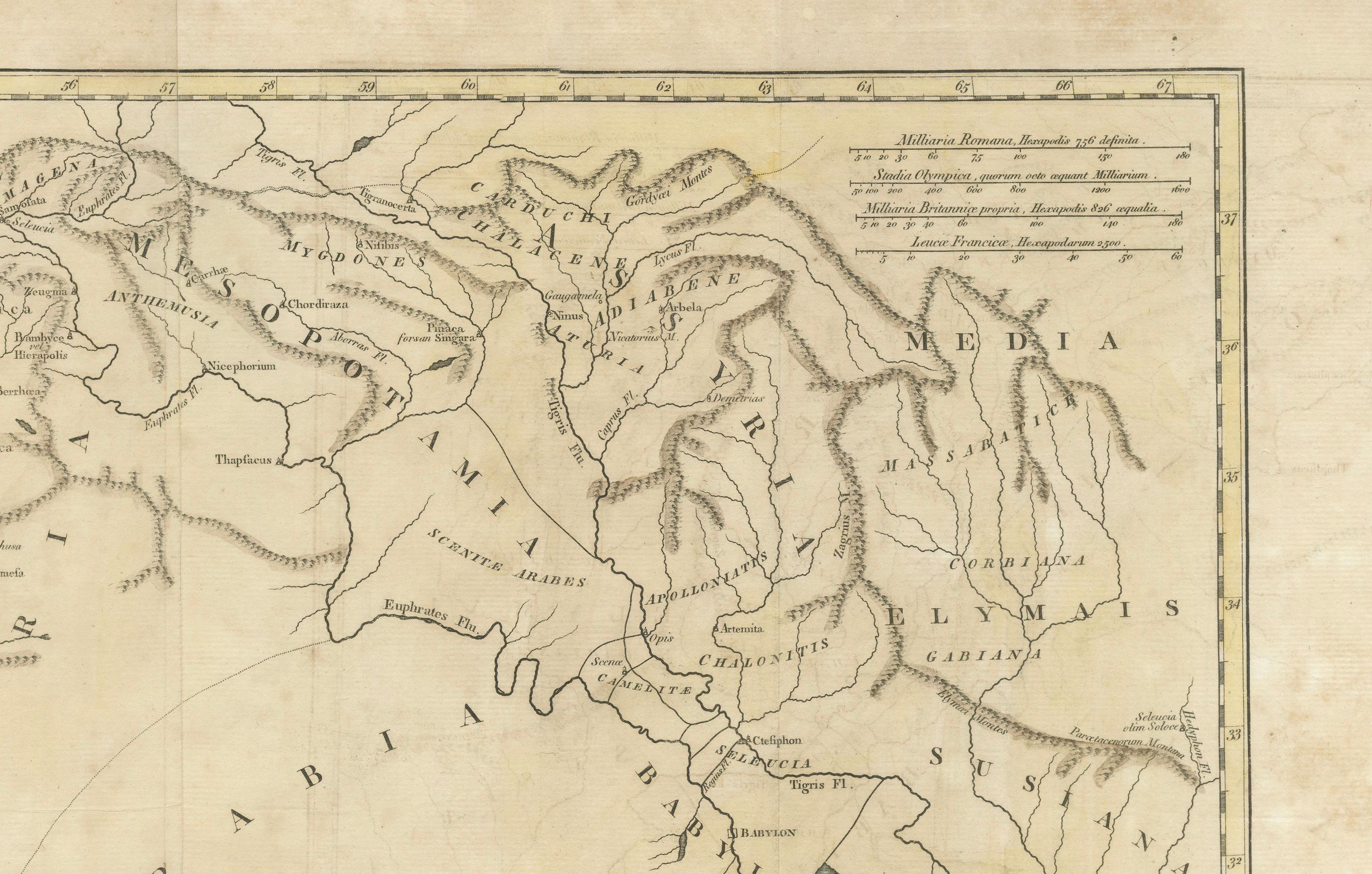 Antique 19th Century Map of Ancient Syria & Assyria - Historical Regions, c.1802 For Sale 1