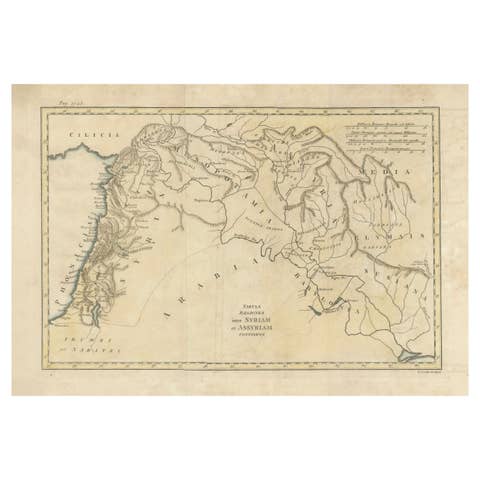 Antique 19th Century Map of Ancient Syria & Assyria - Historical Regions, c.1802