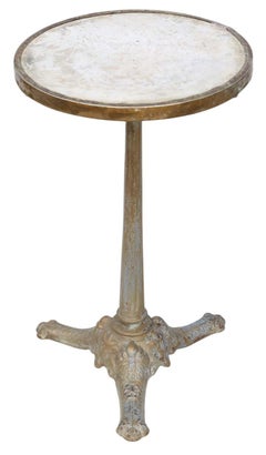 Antique 19th Century Marble Brass & Cast Iron Bistro Table Garden Dining Table