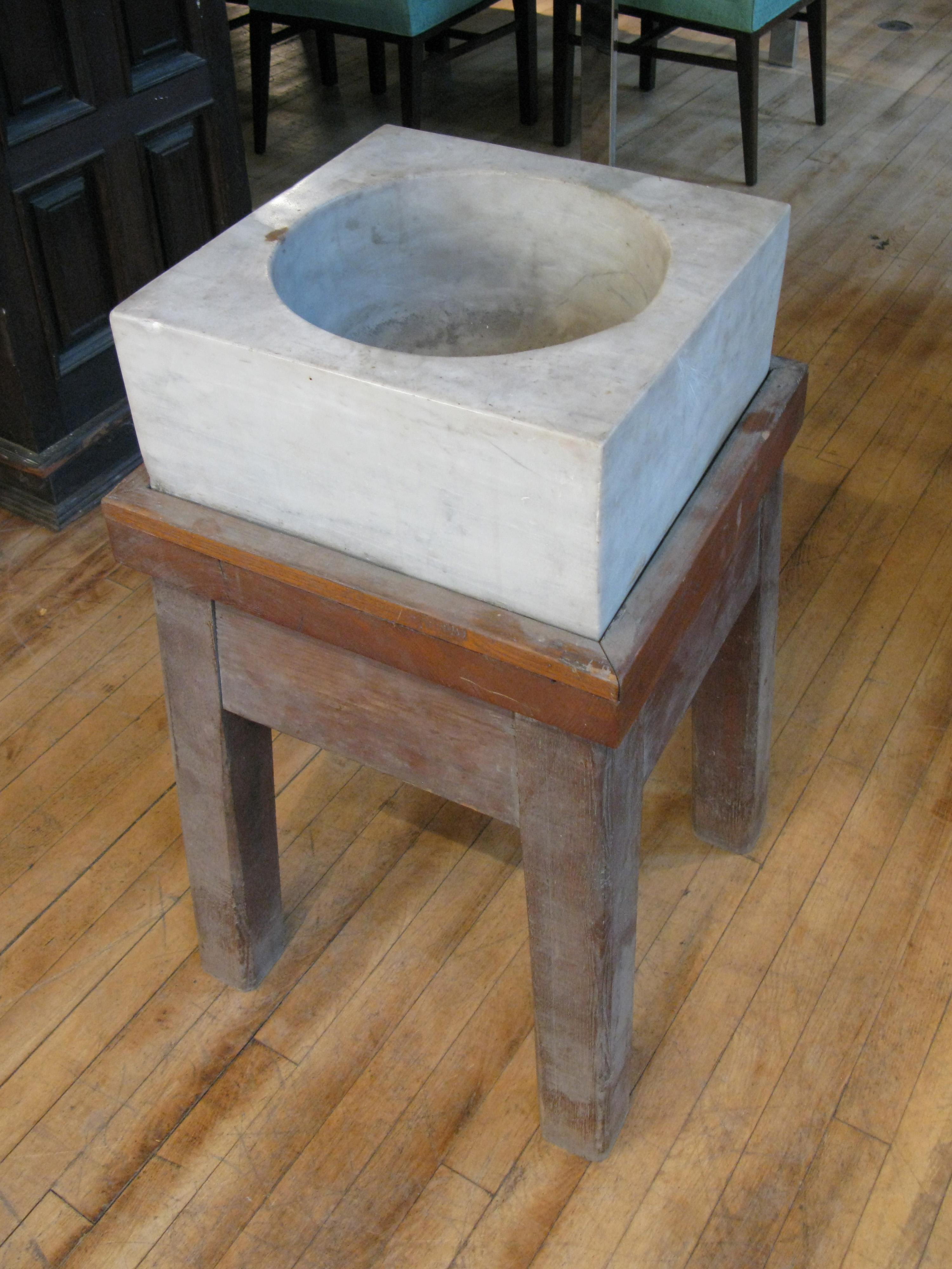 French Antique 19th Century Marble Mortar from a Newport RI Estate