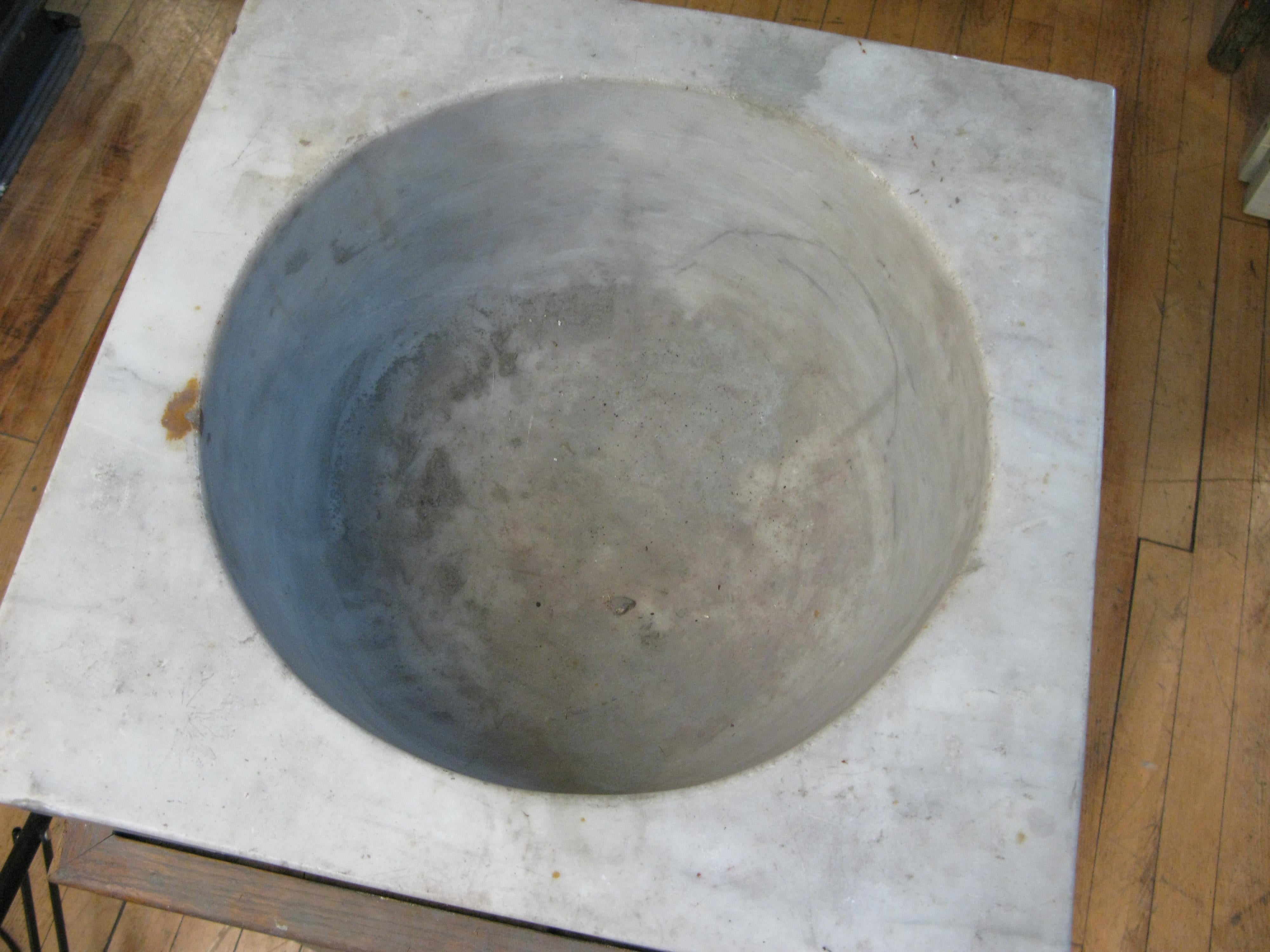 Antique 19th Century Marble Mortar from a Newport RI Estate In Good Condition In Hudson, NY