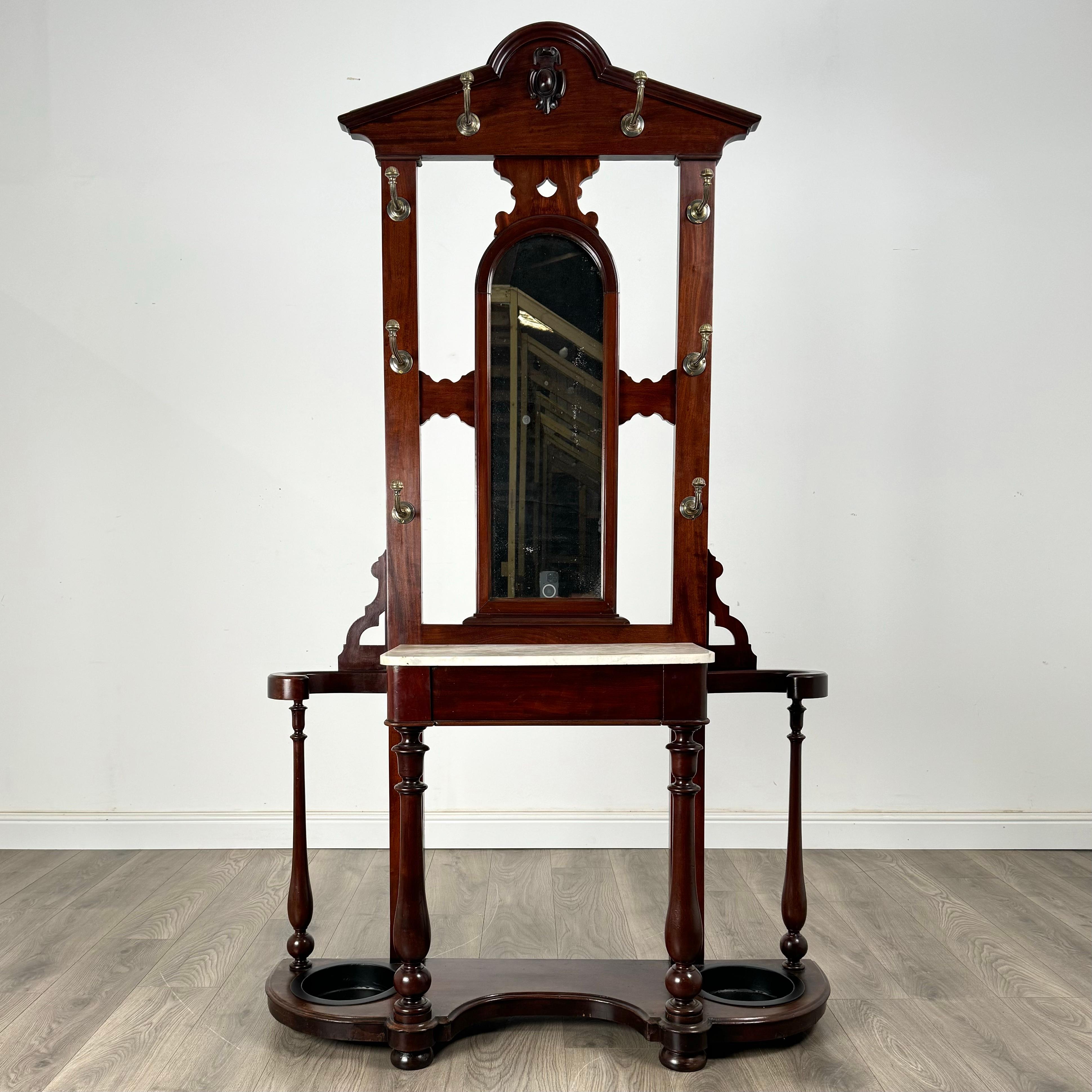 Antico stand da sala con piano in marmo del XIX secolo in mogano ( REF AFS-3465 ) in vendita 5