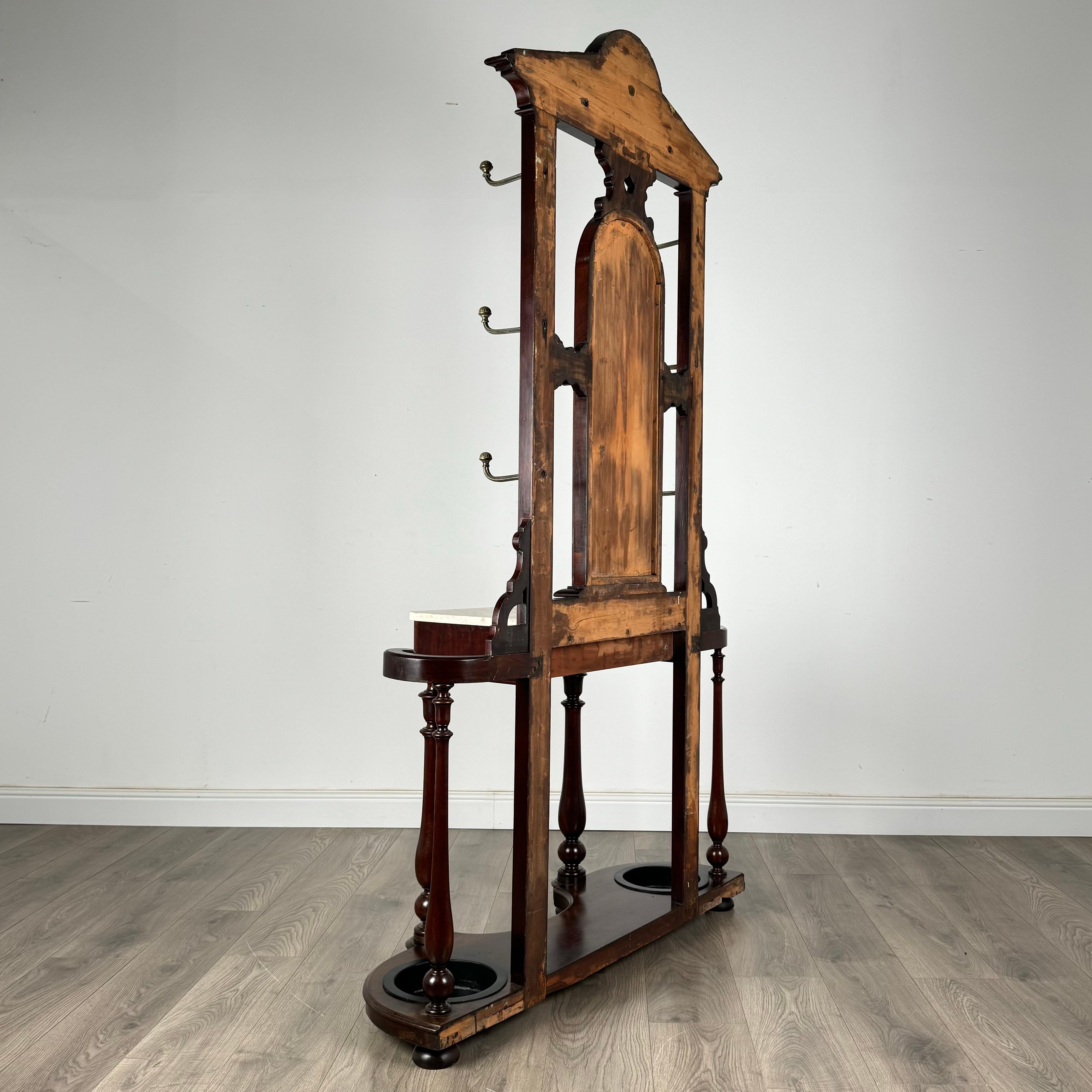 Britannico Antico stand da sala con piano in marmo del XIX secolo in mogano ( REF AFS-3465 ) in vendita