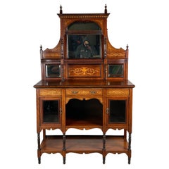 Antique 19th Century Marquetry Sideboard In Rosewood ( REF AF-1935 )