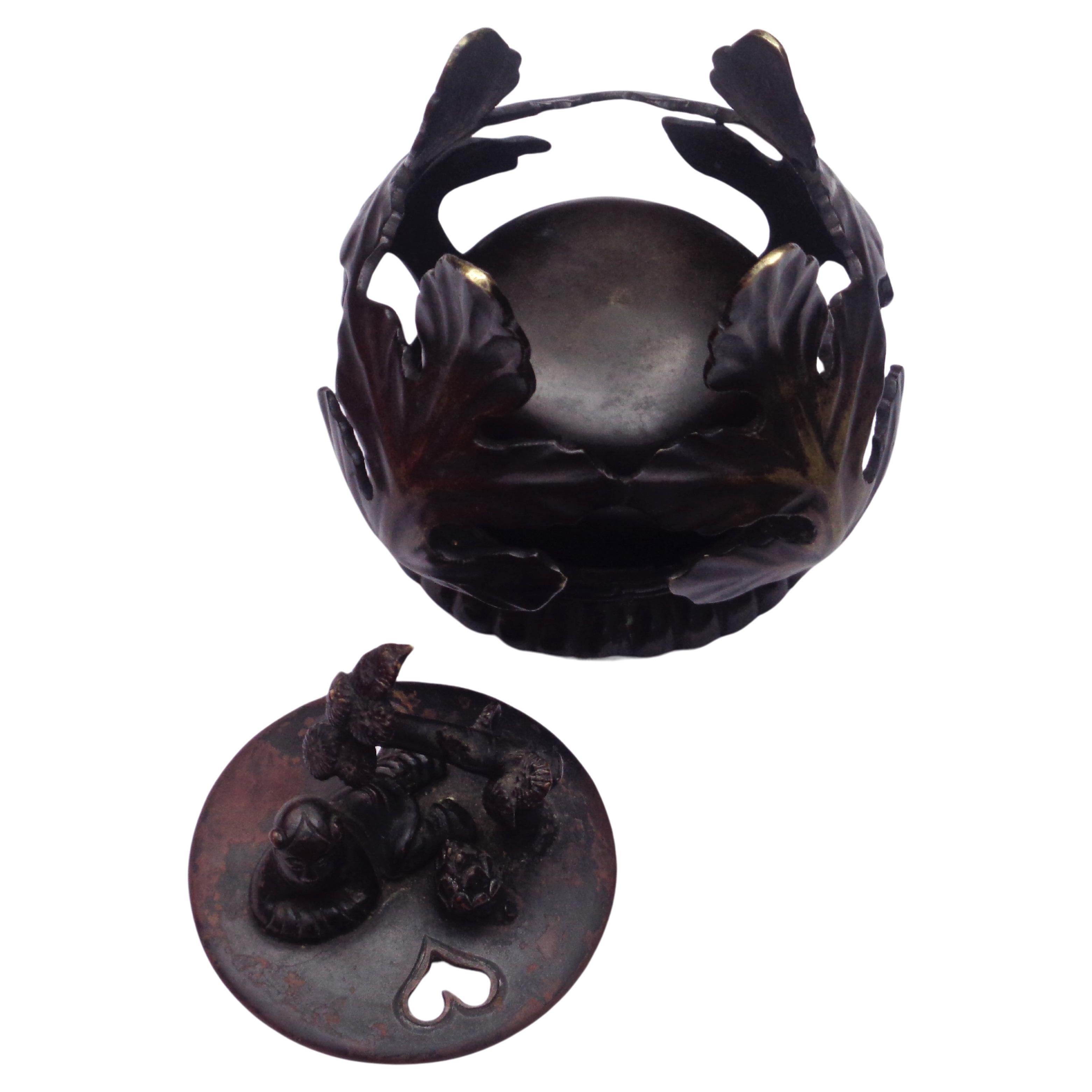 19th Century Japanese Meiji Period Bronze Censer For Sale 2