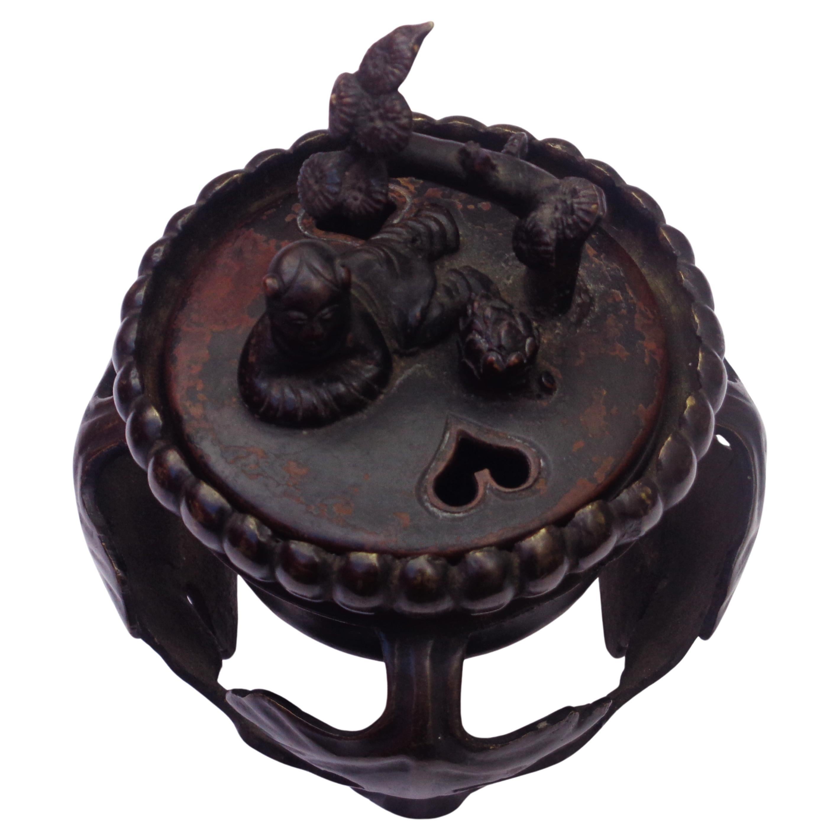 19th Century Japanese Meiji Period Bronze Censer For Sale 3