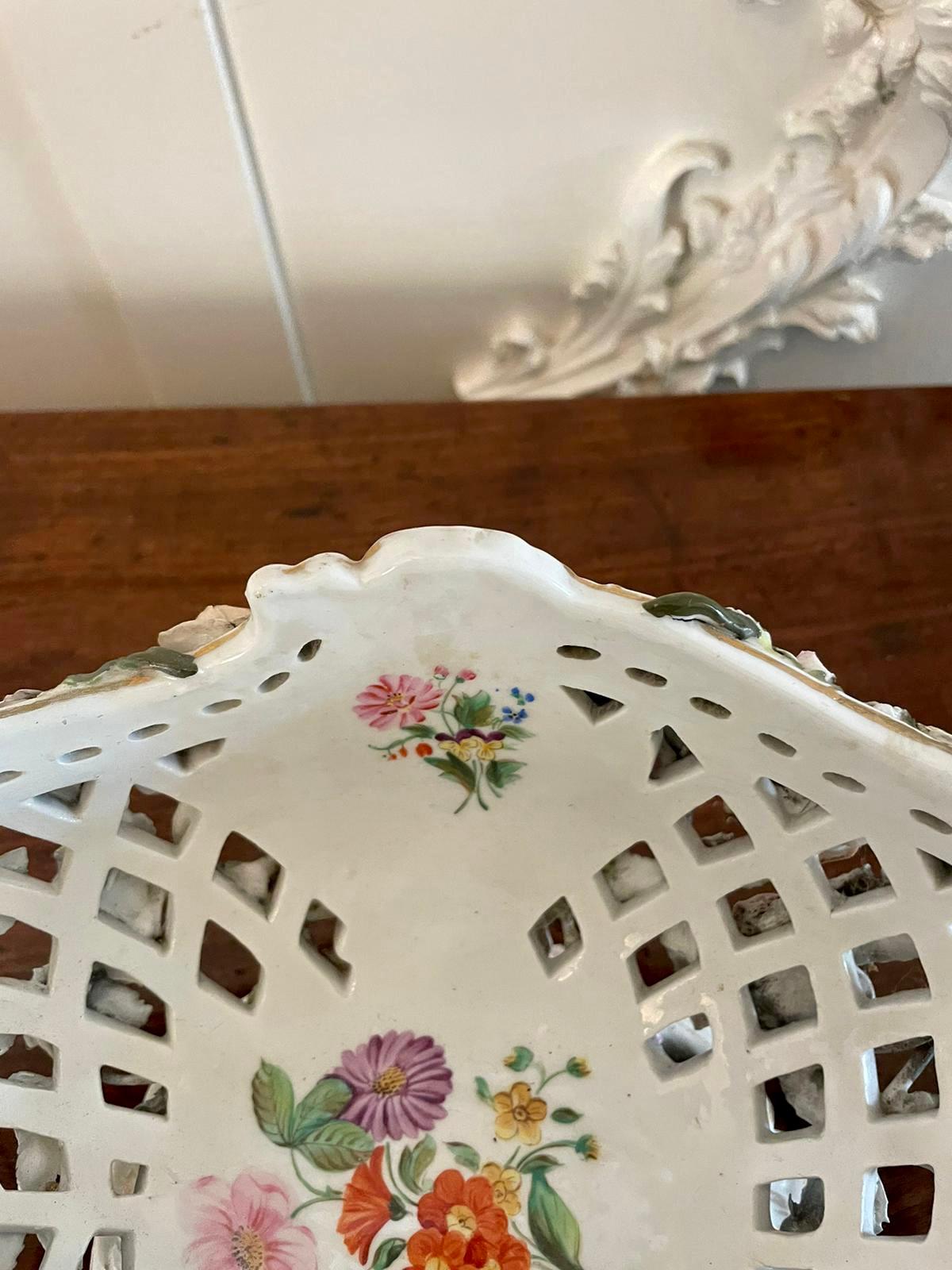 Antique 19th Century Meissen Style Work Basket Dish For Sale 15