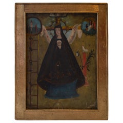 Antique 19th Century Mexican Retablo Painting