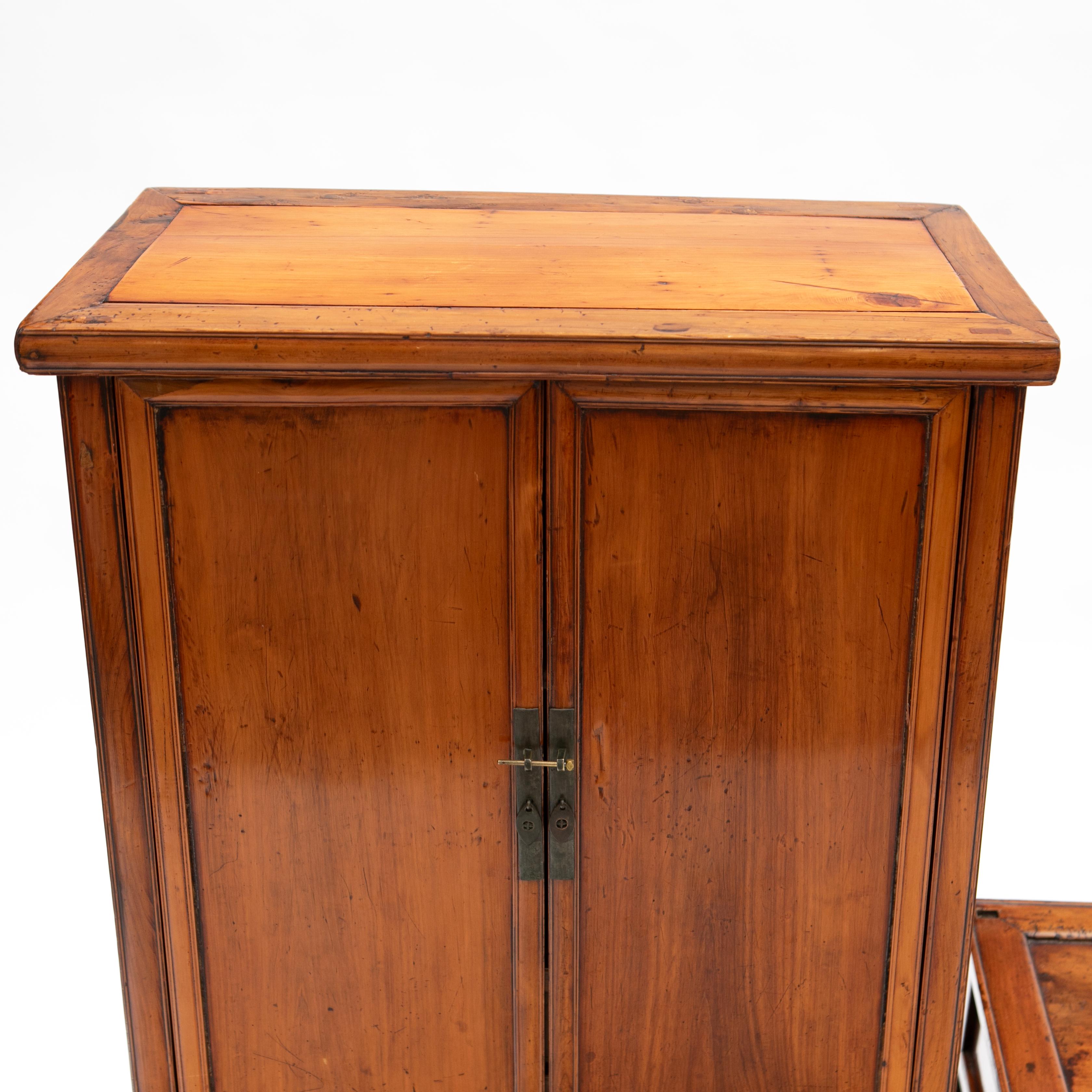 Antique 19th Century Ming Style Cabinet in Peachwood For Sale 3