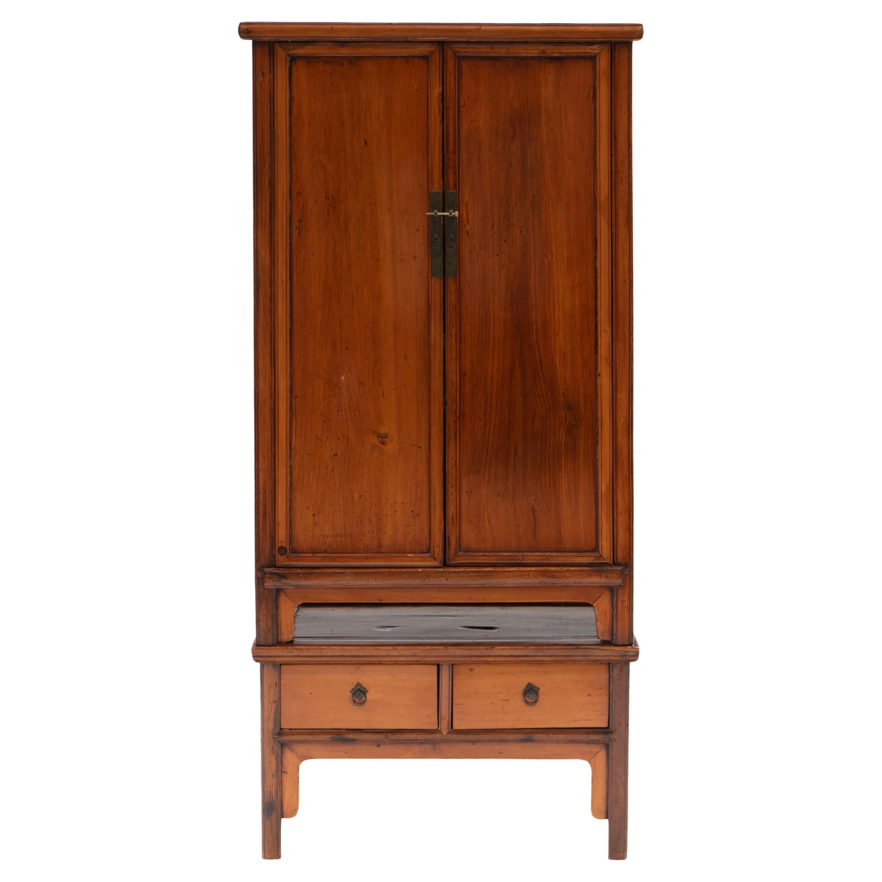 Small 19th Century Ming Style Cabinet in Peachwood For Sale
