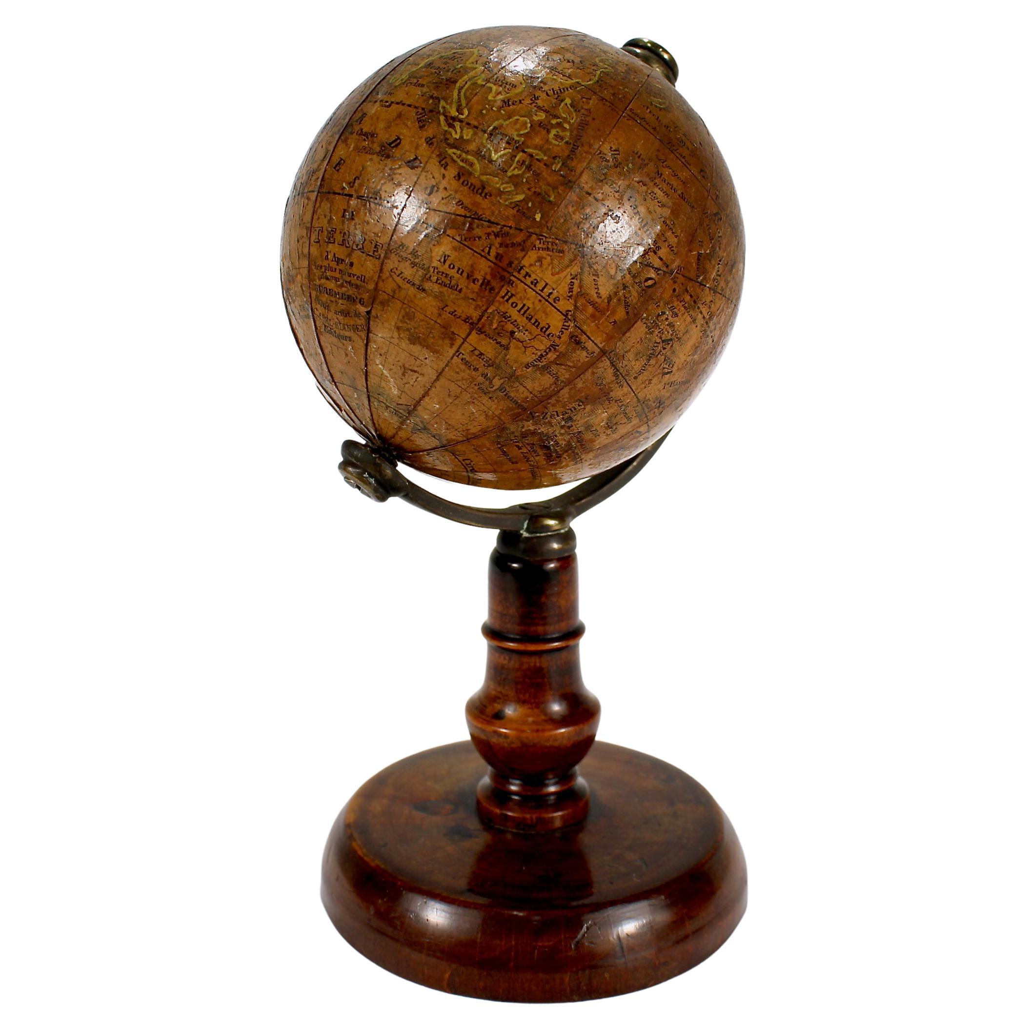 Antique 19th Century Miniature French Edition Globe by C. Abel-Klinger