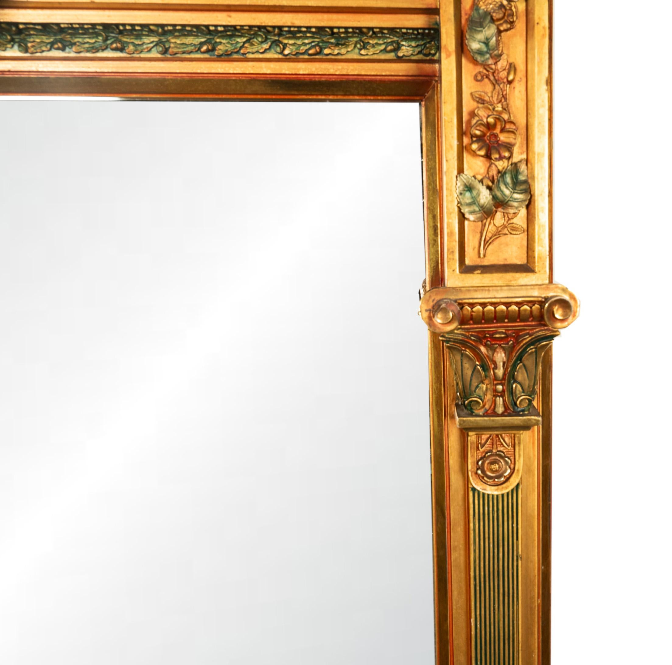 Antique Mirror monumentale del XIX secolo in legno dorato a tutta lunghezza 1860 in vendita 2