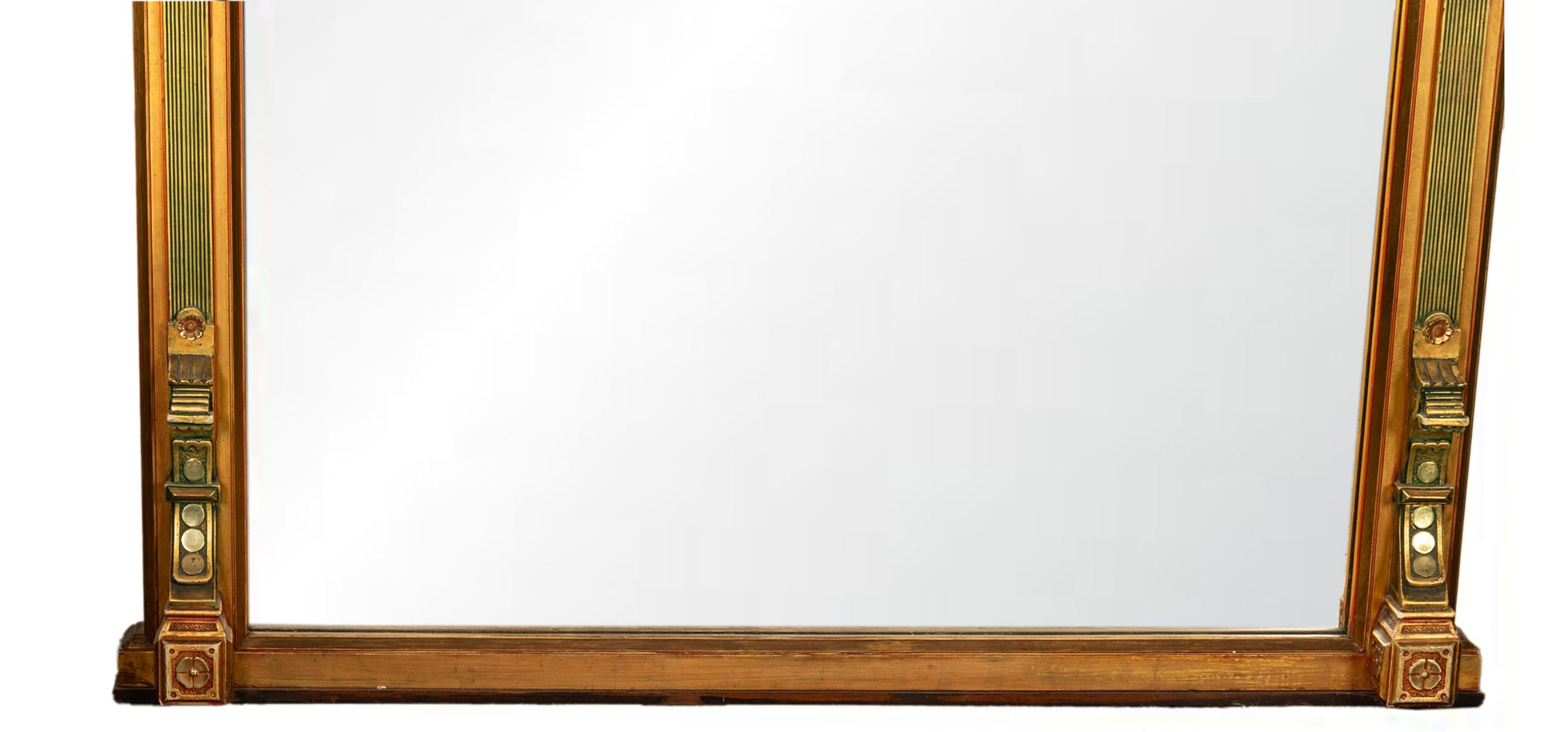 Antique Mirror monumentale del XIX secolo in legno dorato a tutta lunghezza 1860 in vendita 3