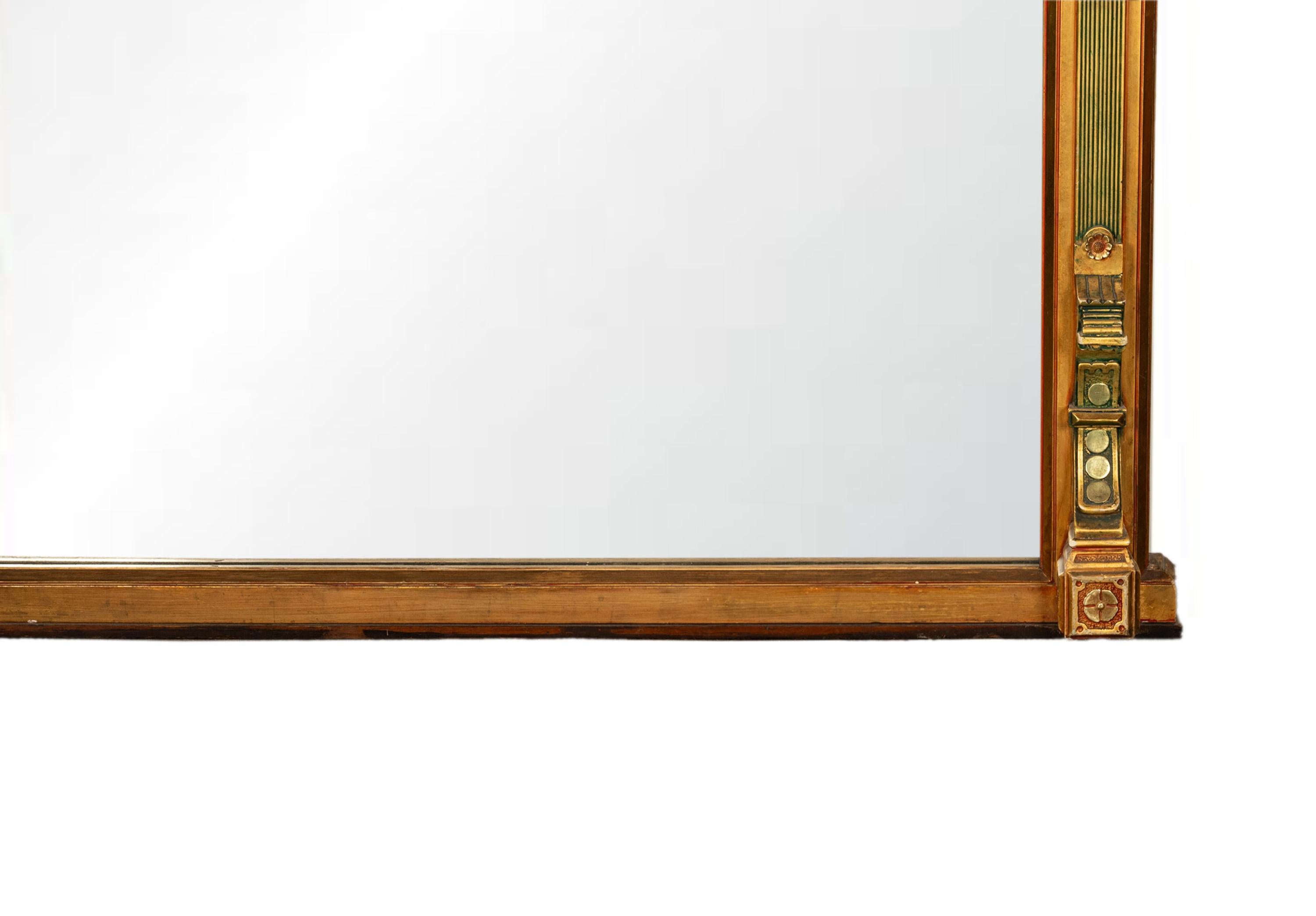 Antique Mirror monumentale del XIX secolo in legno dorato a tutta lunghezza 1860 in vendita 4
