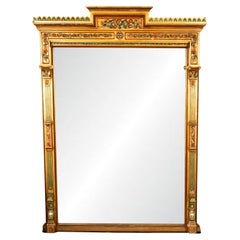 Antique 19th Century Monumental Giltwood Overmantel Full Length Pier Mirror 1860