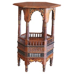 Antique 19th Century Moorish Inlaid Side Table with Pearl
