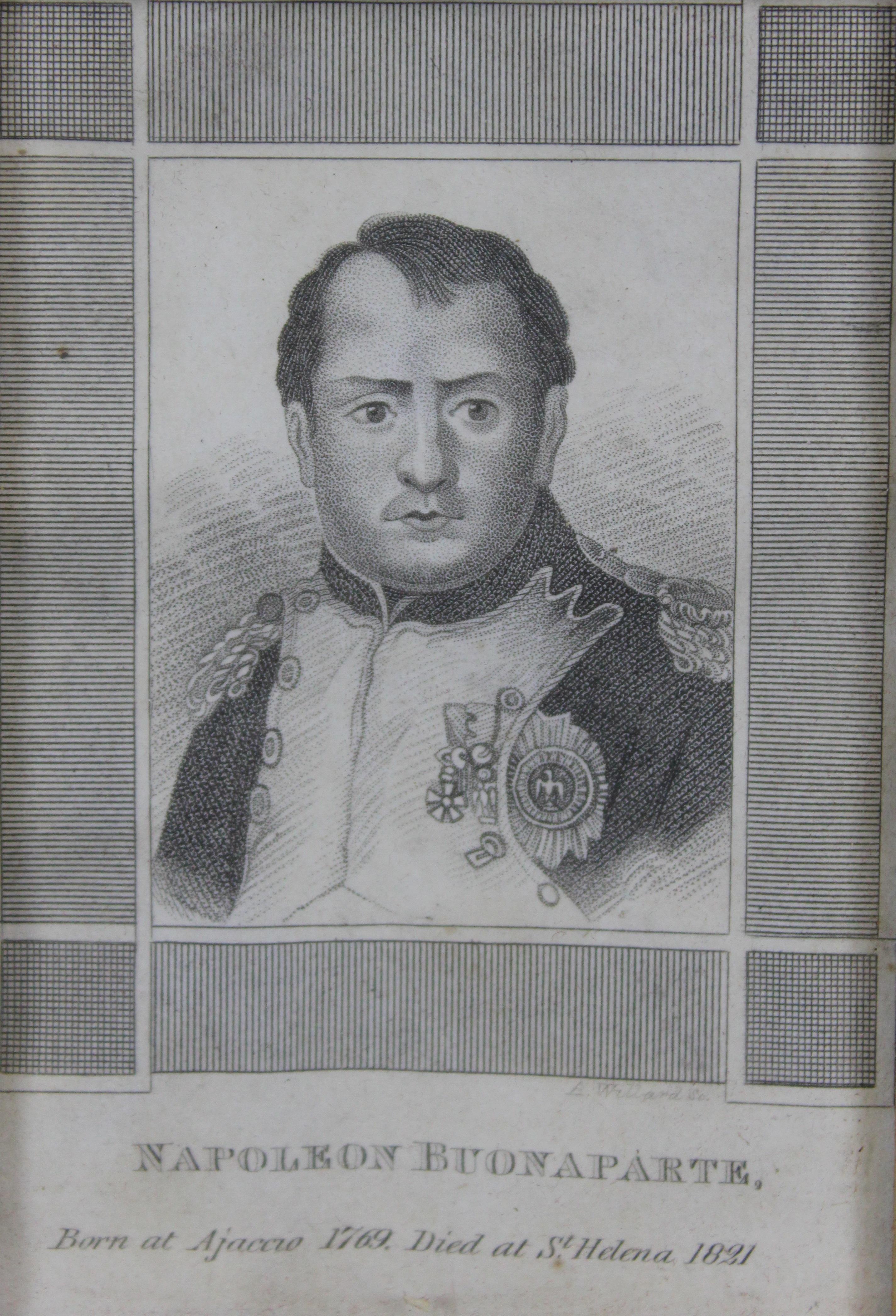 Antique 19th Century Napoleon Bonaparte Stipple Engraving Portrait Asaph Willard 1