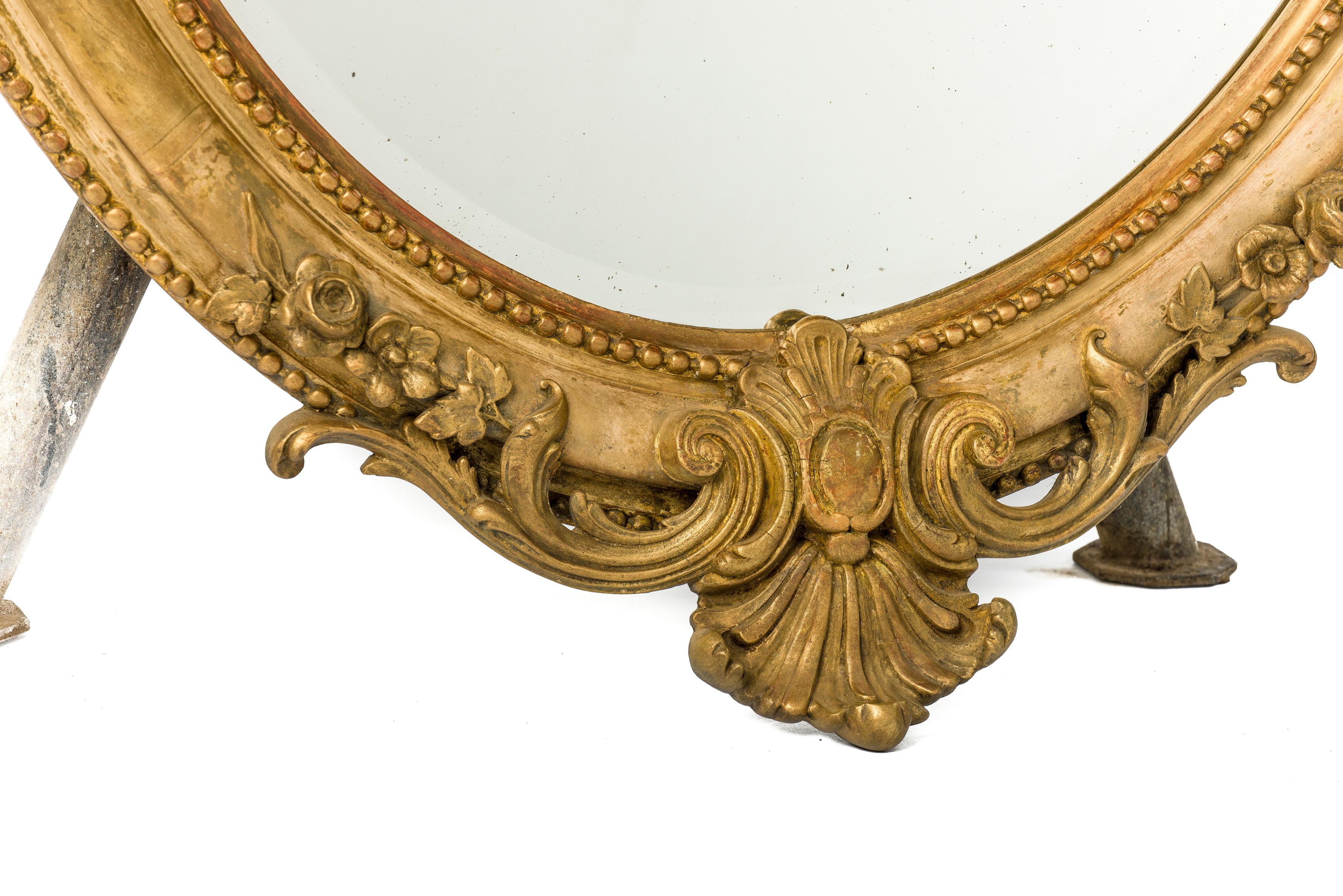Antike 19. Jahrhundert Napoleon III Französisch Oval Spiegel (Napoleon III.) im Angebot