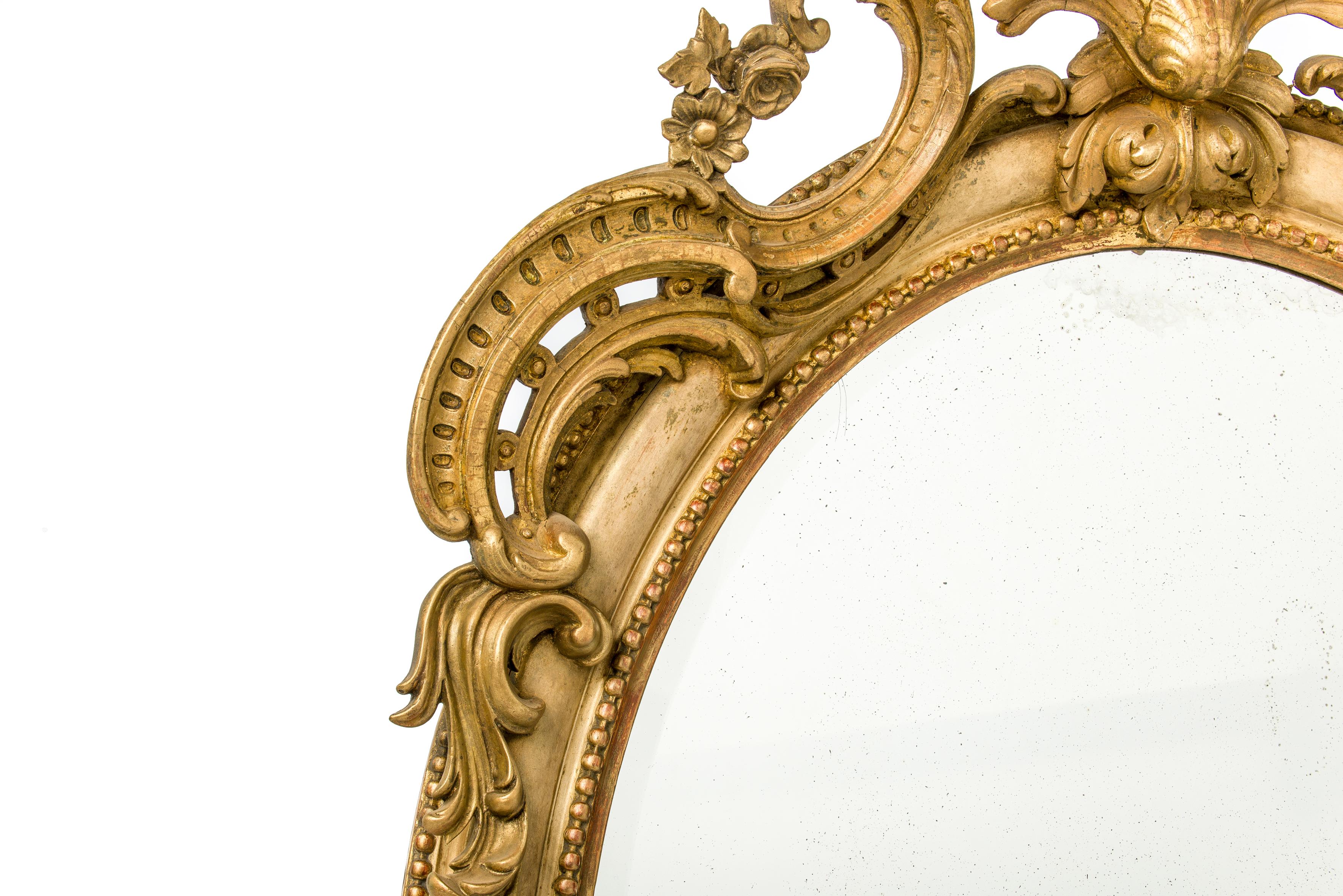 Antike 19. Jahrhundert Napoleon III Französisch Oval Spiegel im Zustand „Gut“ im Angebot in Casteren, NL