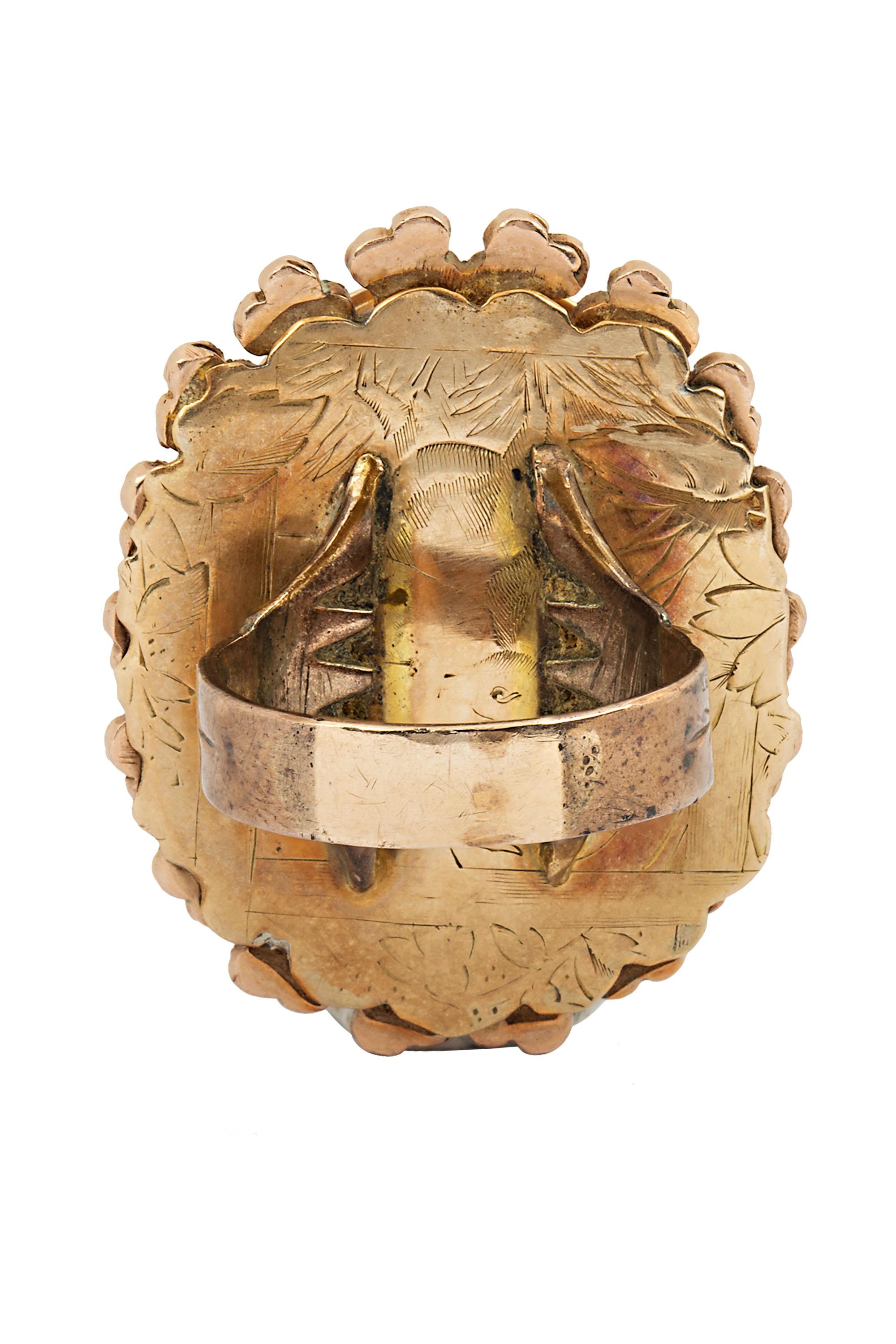 Bague et pendentif en onyx camée et perle naturelle du 19e siècle en vente 1