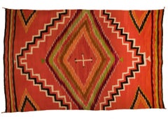 Antique 19th Century Navajo Wearing Blanket with Cross Motif, circa 1880