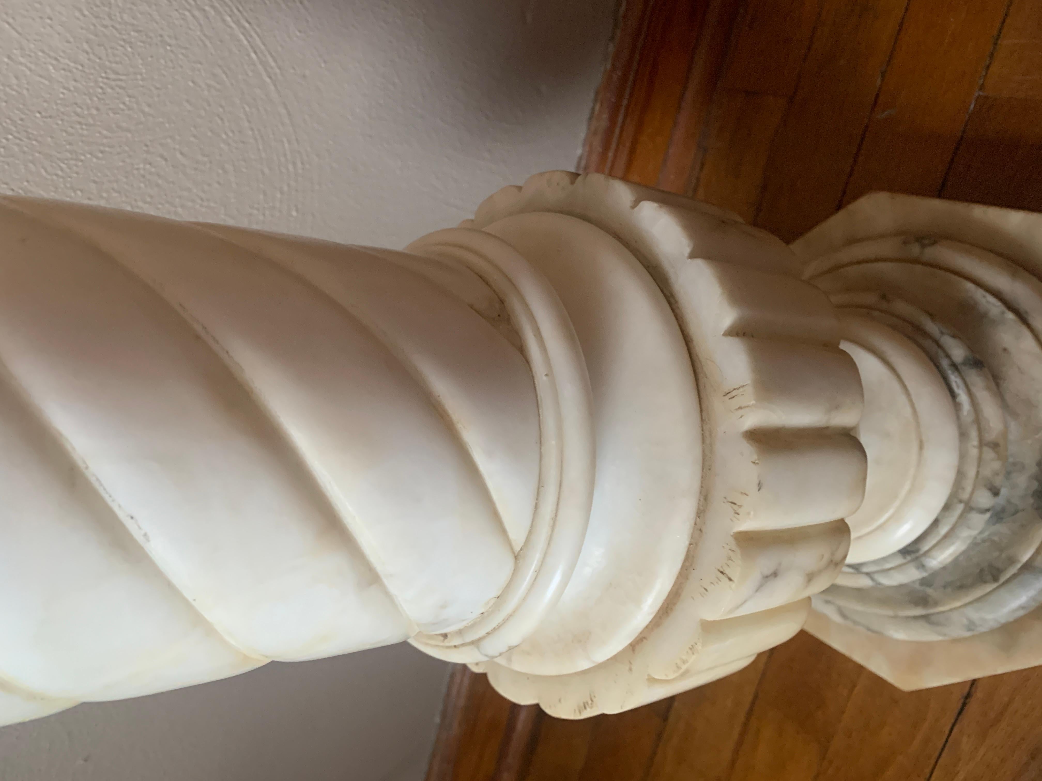 Antique 19th Century Neoclassical Italian Marble Pedestal at 1stDibs