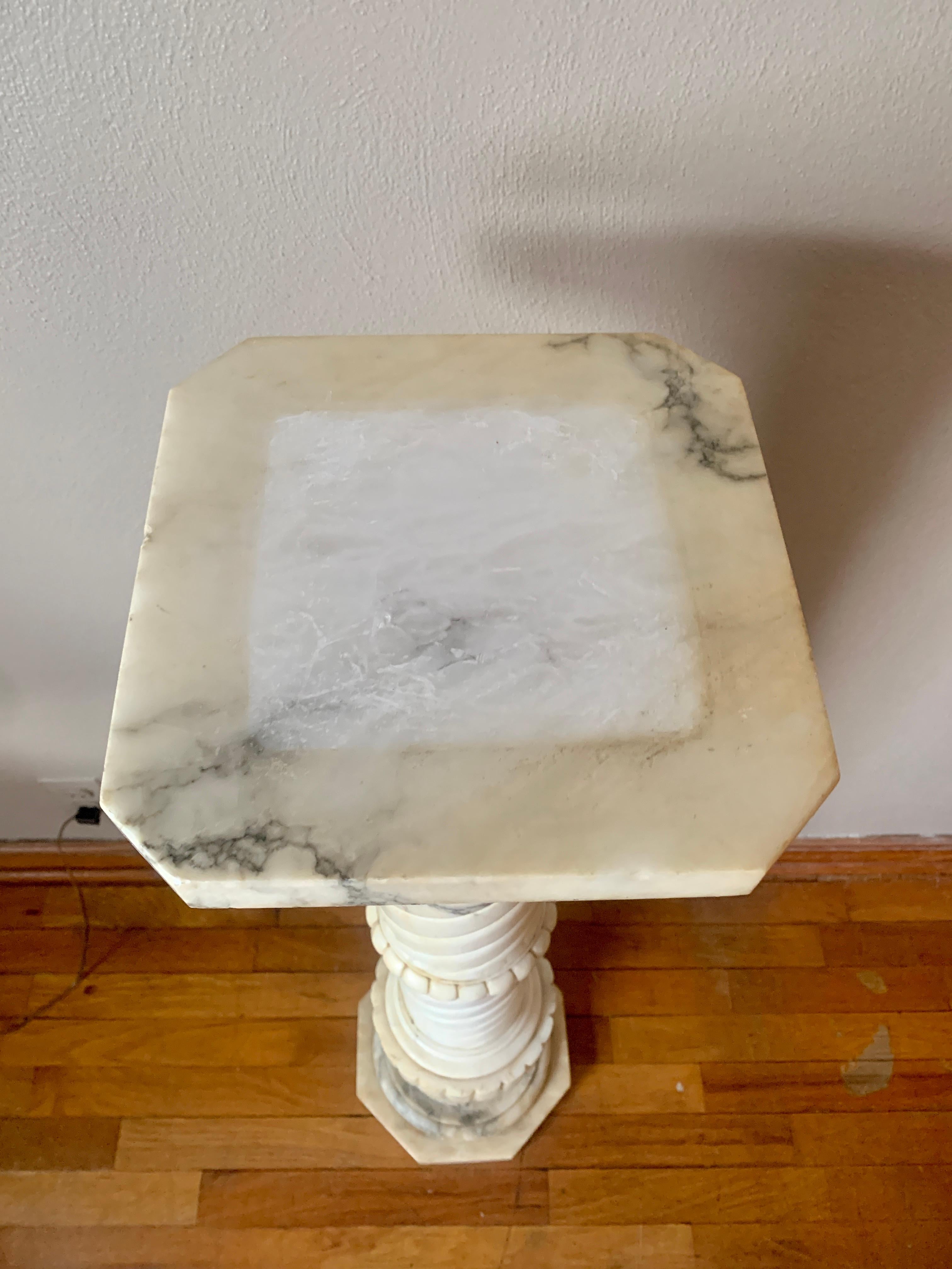 Antique 19th Century Neoclassical Italian Marble Pedestal at 1stDibs