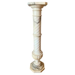 Antique 19th Century Neoclassical Italian Marble Pedestal