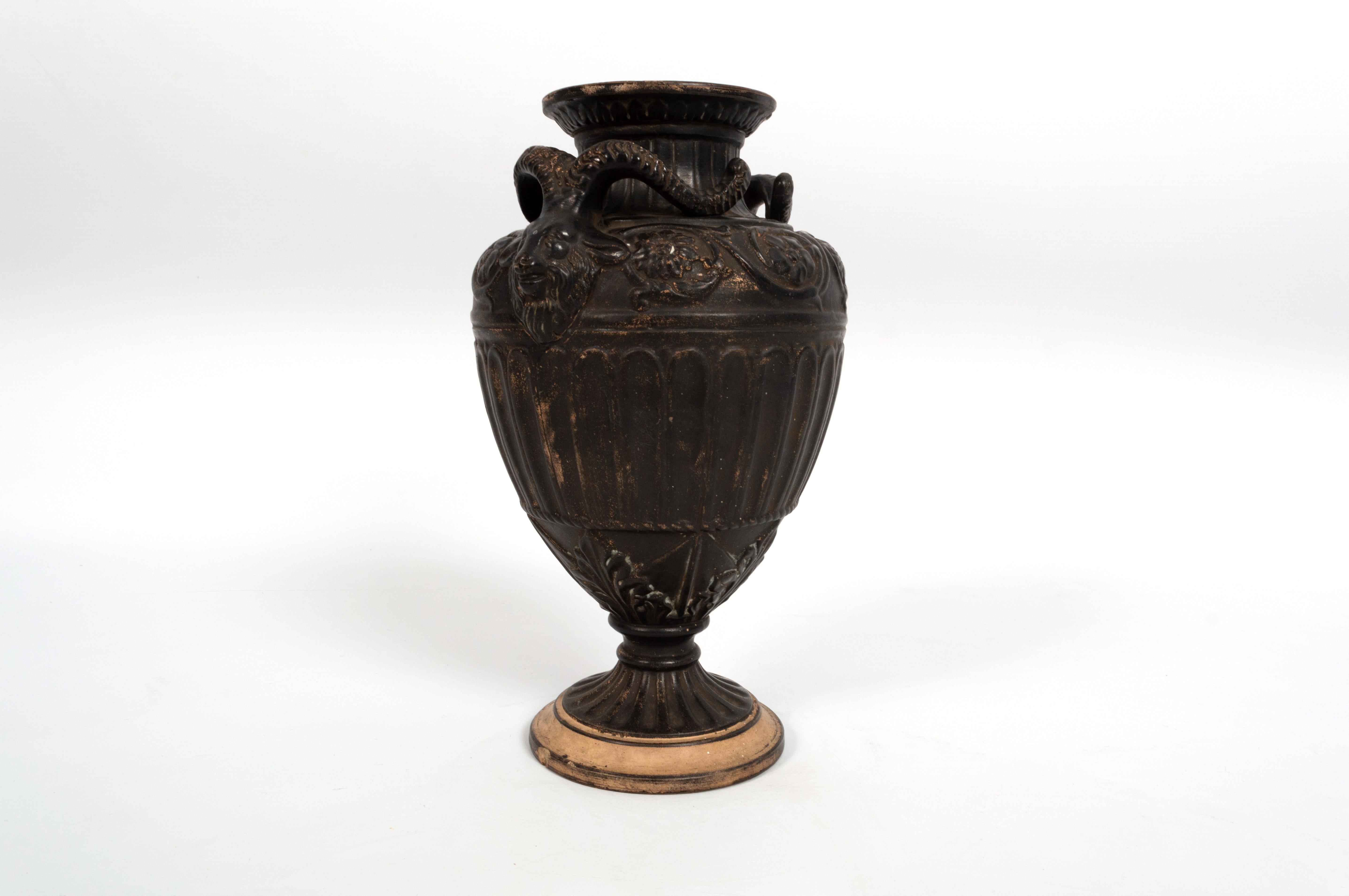 Earthenware Antique 19th Century Neoclassical Vase By Gerbing & Stephan, Germany, 1892 For Sale