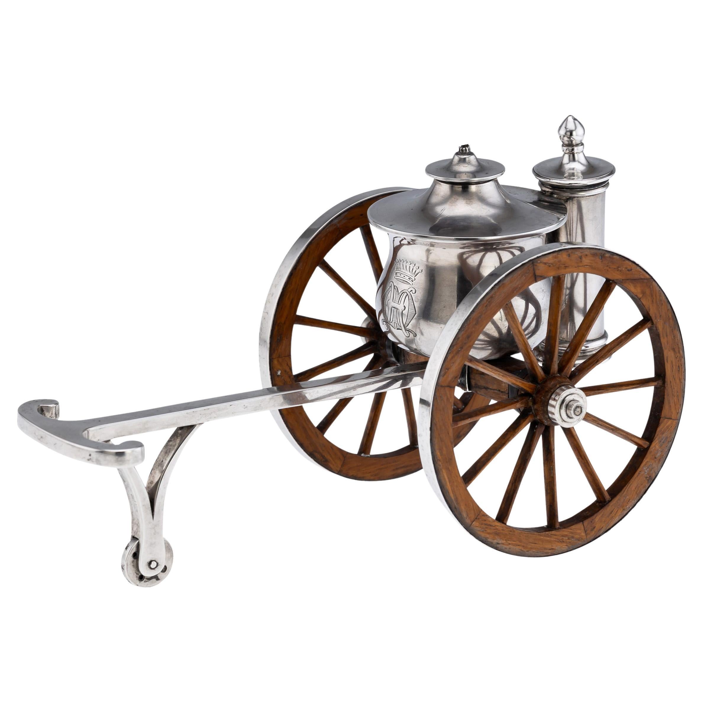 Antique 19th Century Novelty Solid Silver Table Lighter By E H. Stockwell c.1870