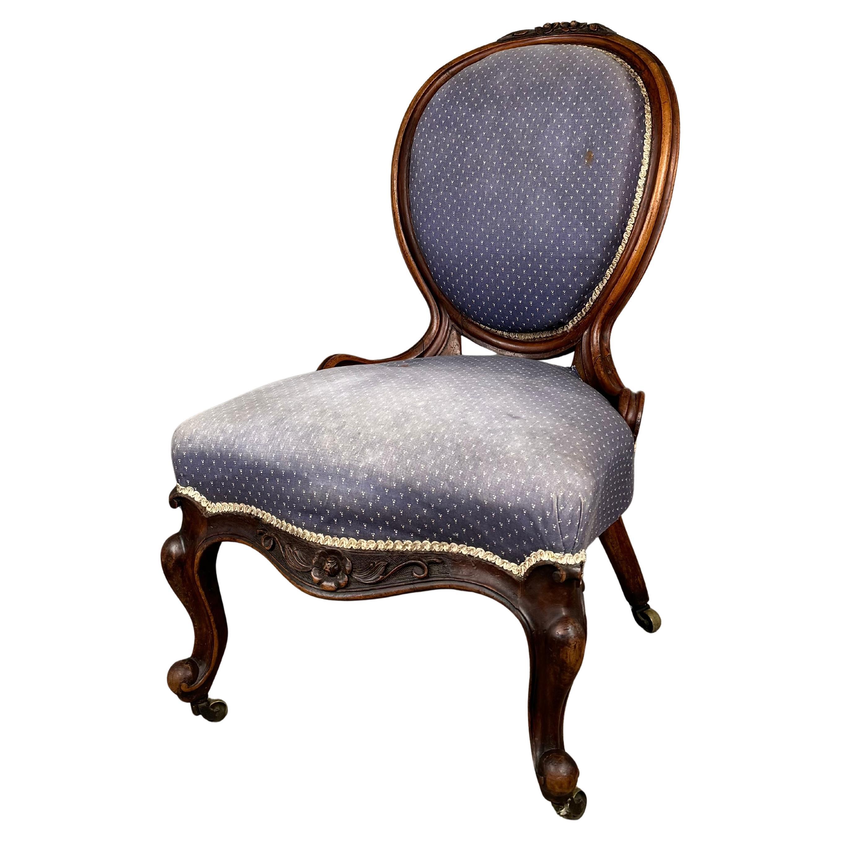 Chaise d'infirmière ancienne du 19ème siècle en acajou ( REF AF-3142 )